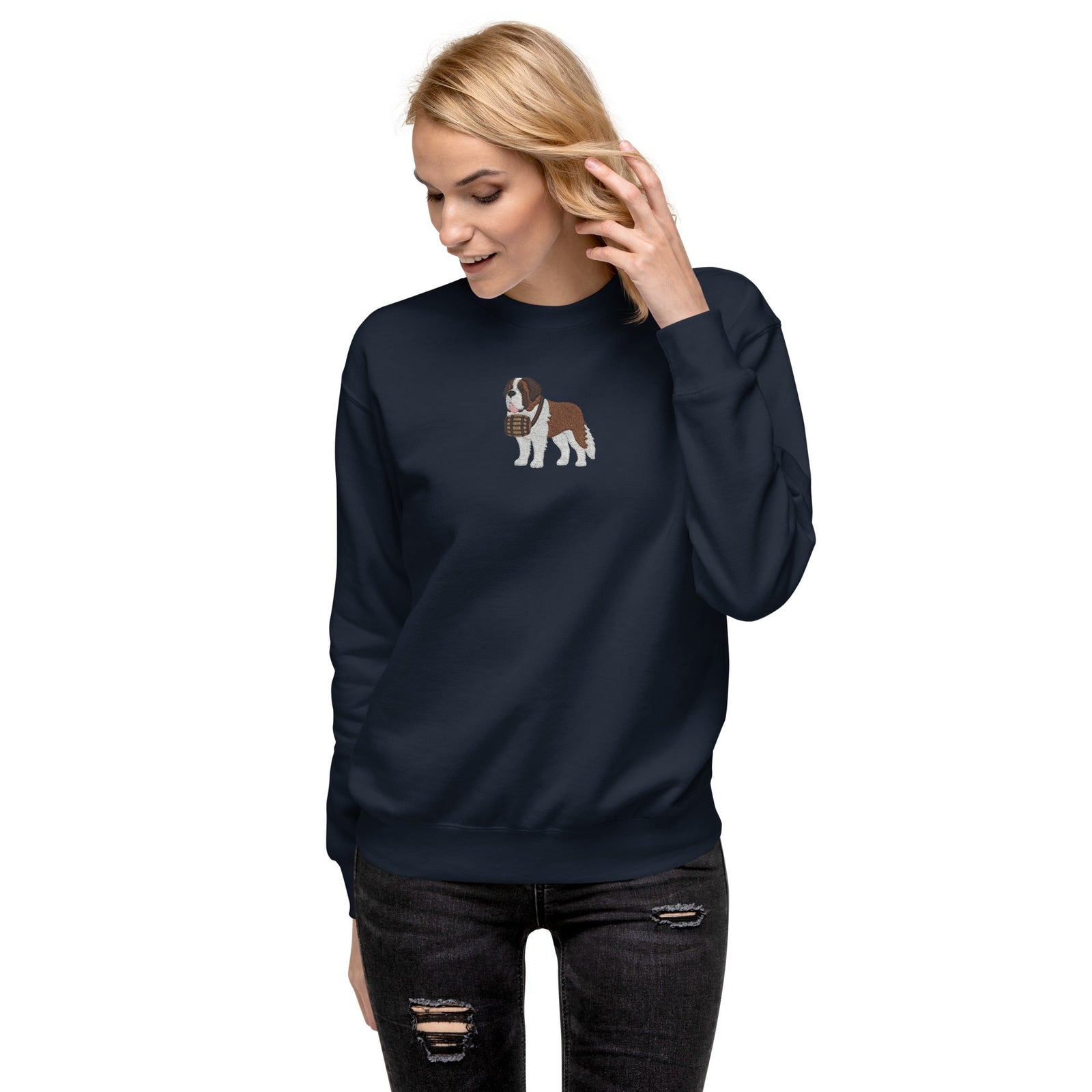 Embroidered Saint Bernard Sweatshirt - Lucy + Norman