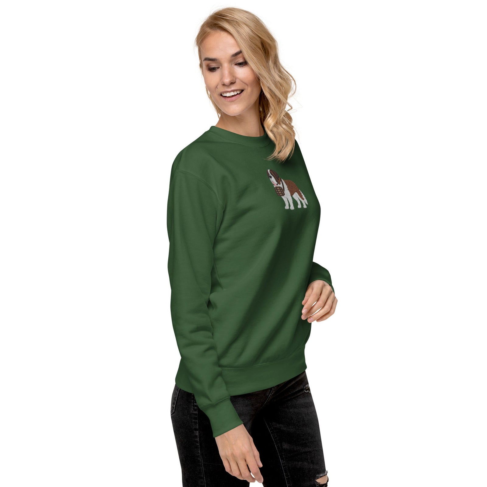 Embroidered Saint Bernard Sweatshirt - Lucy + Norman
