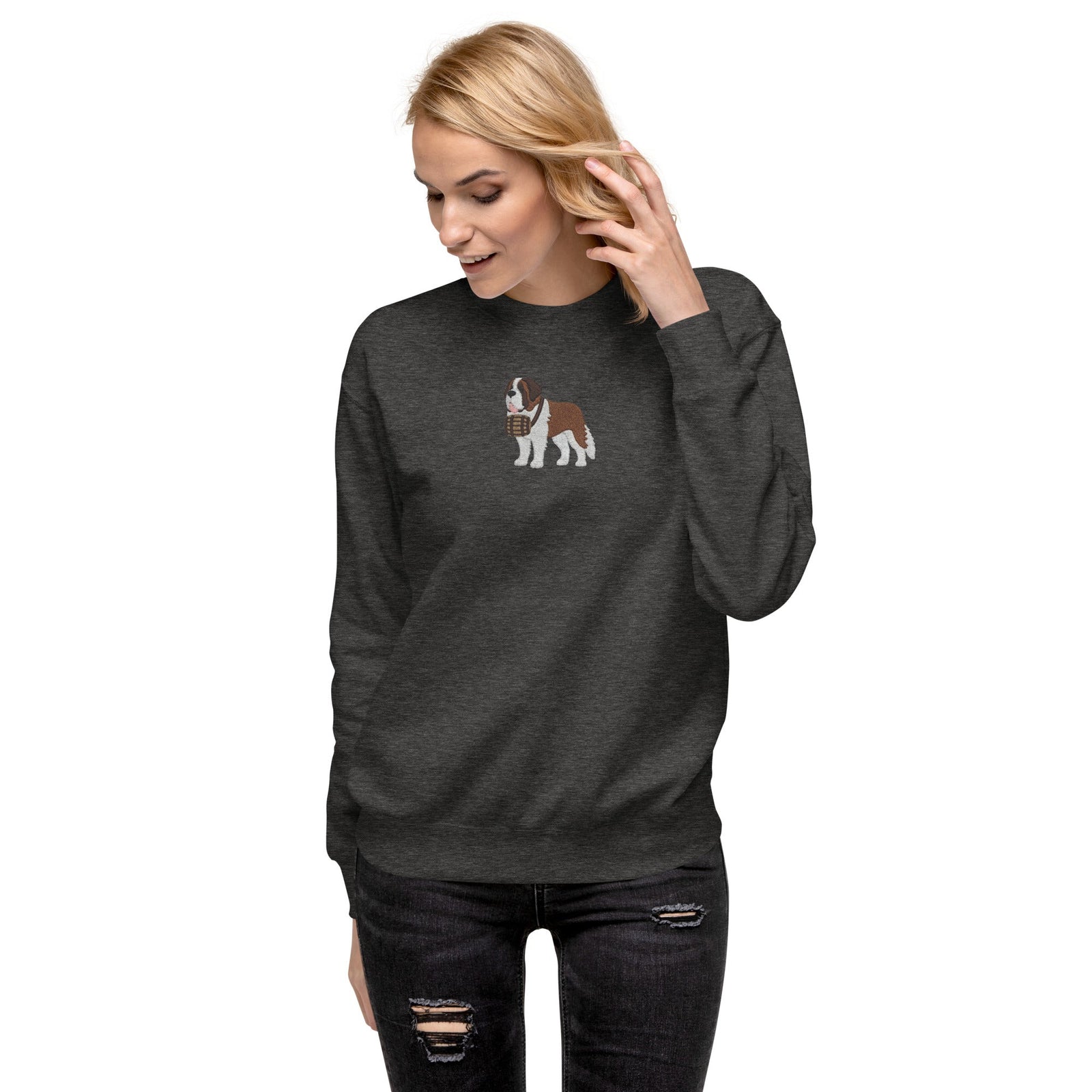 Embroidered Saint Bernard Sweatshirt - Lucy + Norman