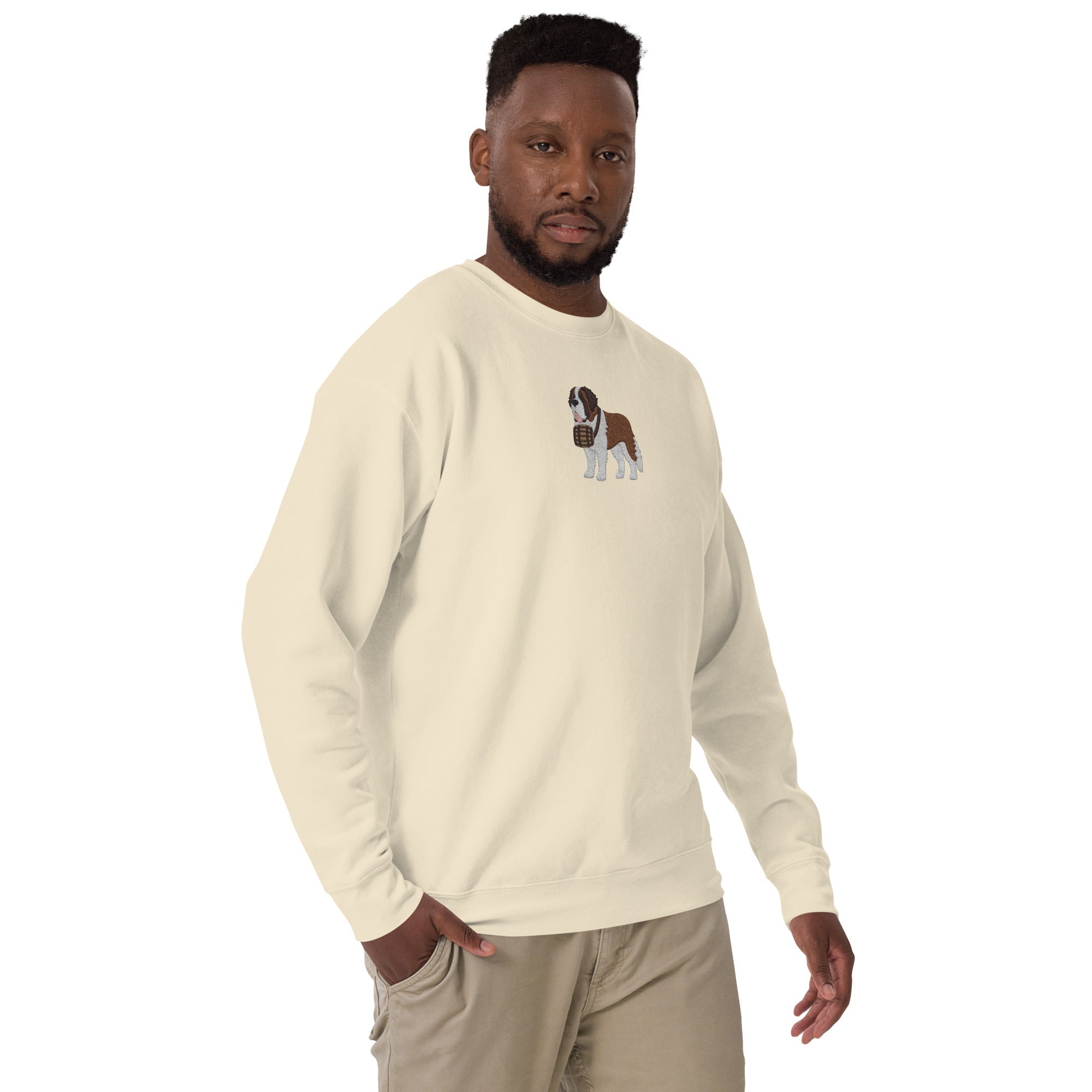 Embroidered Saint Bernard Sweatshirt - Lucy + Norman