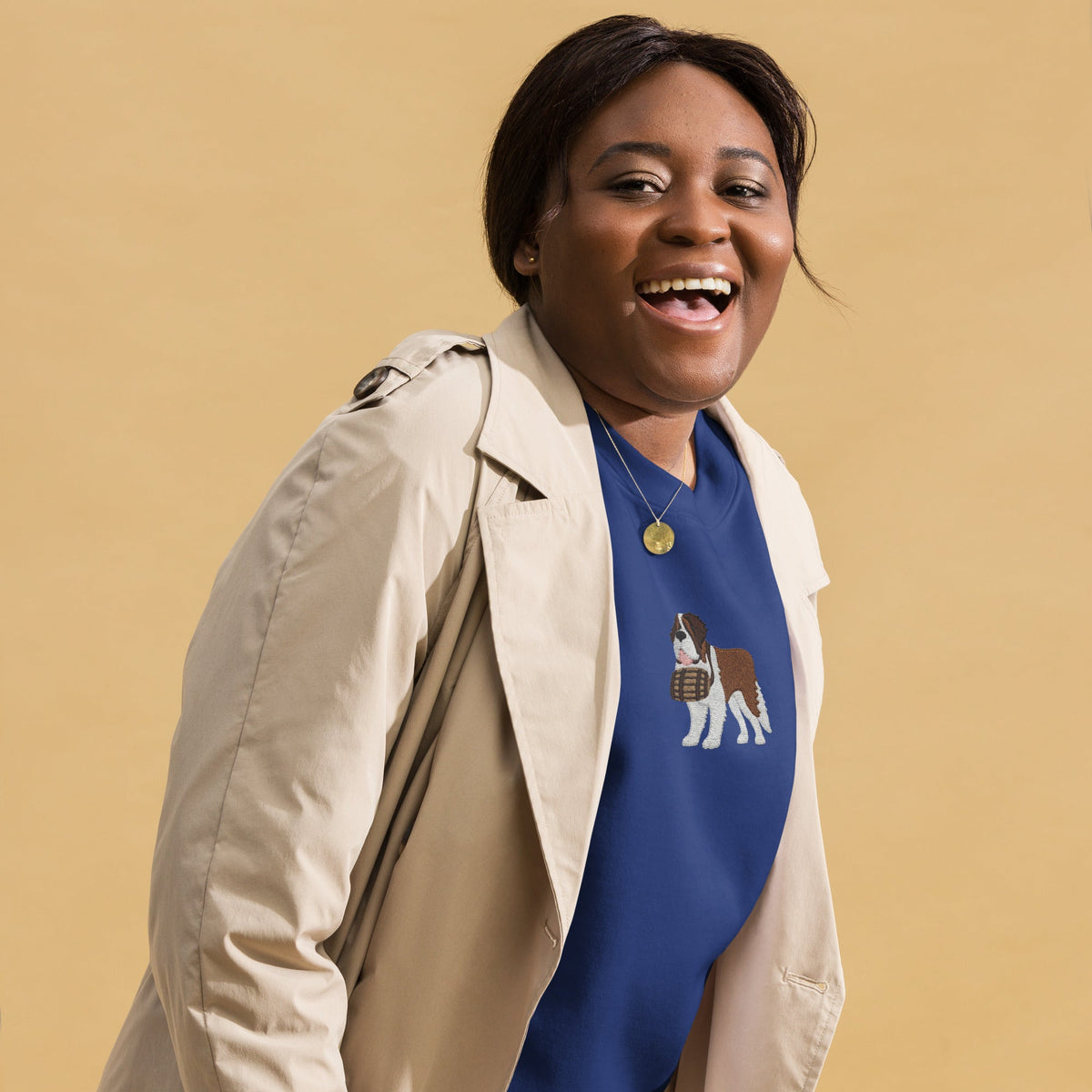 Embroidered Saint Bernard Sweatshirt - Lucy + Norman