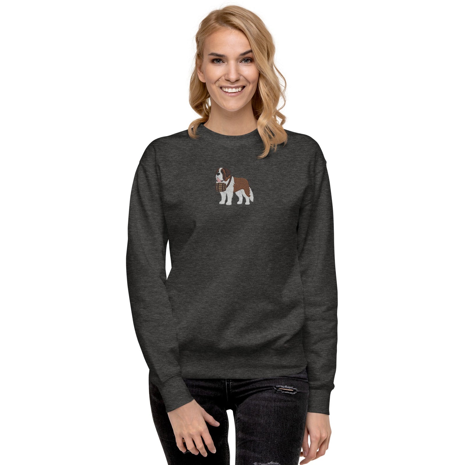 Embroidered Saint Bernard Sweatshirt - Lucy + Norman