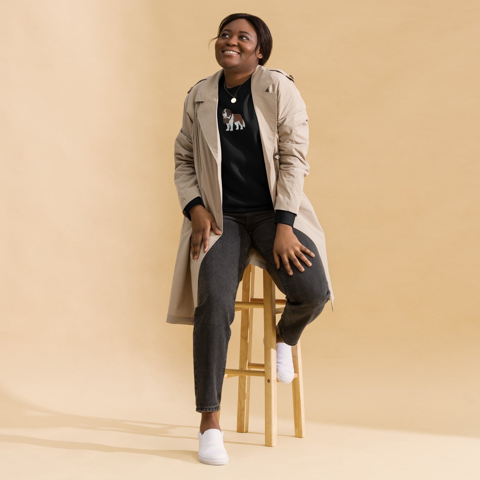 Embroidered Saint Bernard Sweatshirt - Lucy + Norman