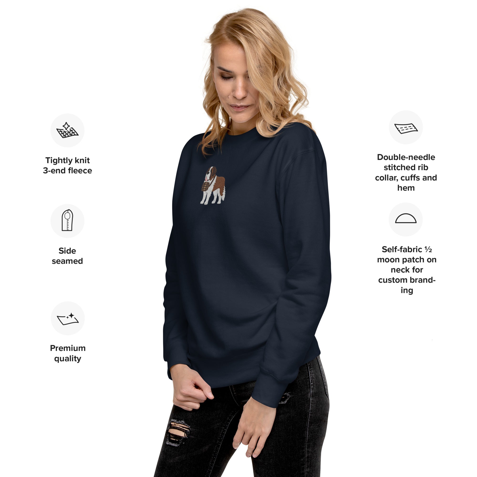 Embroidered Saint Bernard Sweatshirt - Lucy + Norman