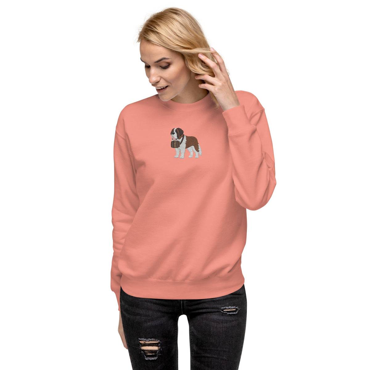 Embroidered Saint Bernard Sweatshirt - Lucy + Norman