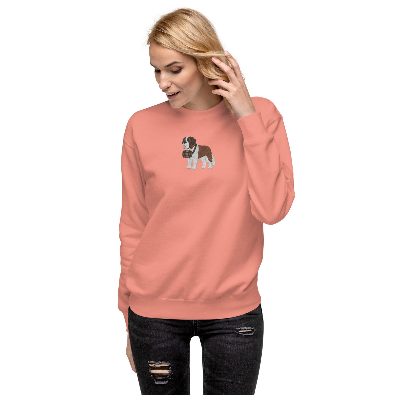 Embroidered Saint Bernard Sweatshirt - Lucy + Norman