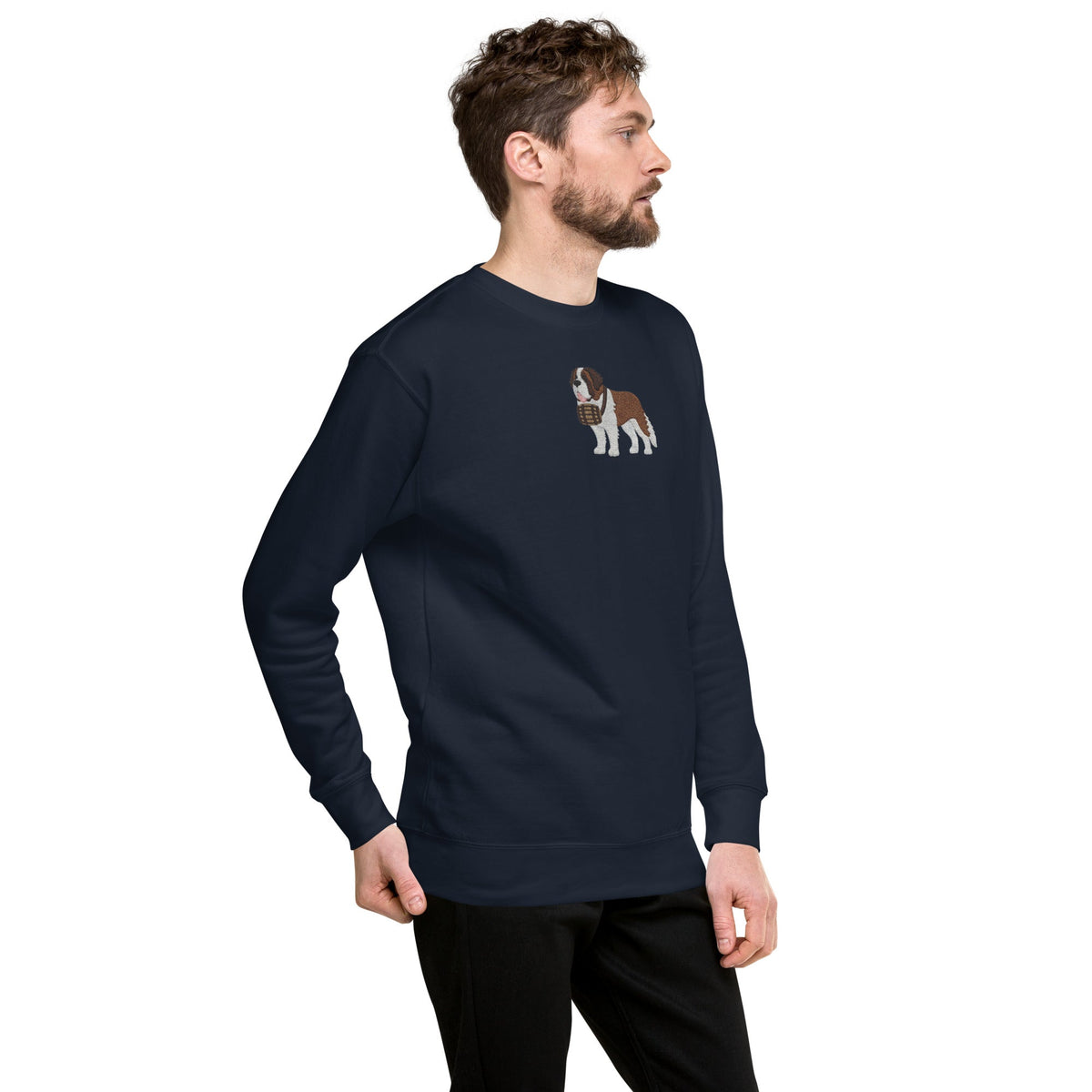 Embroidered Saint Bernard Sweatshirt - Lucy + Norman