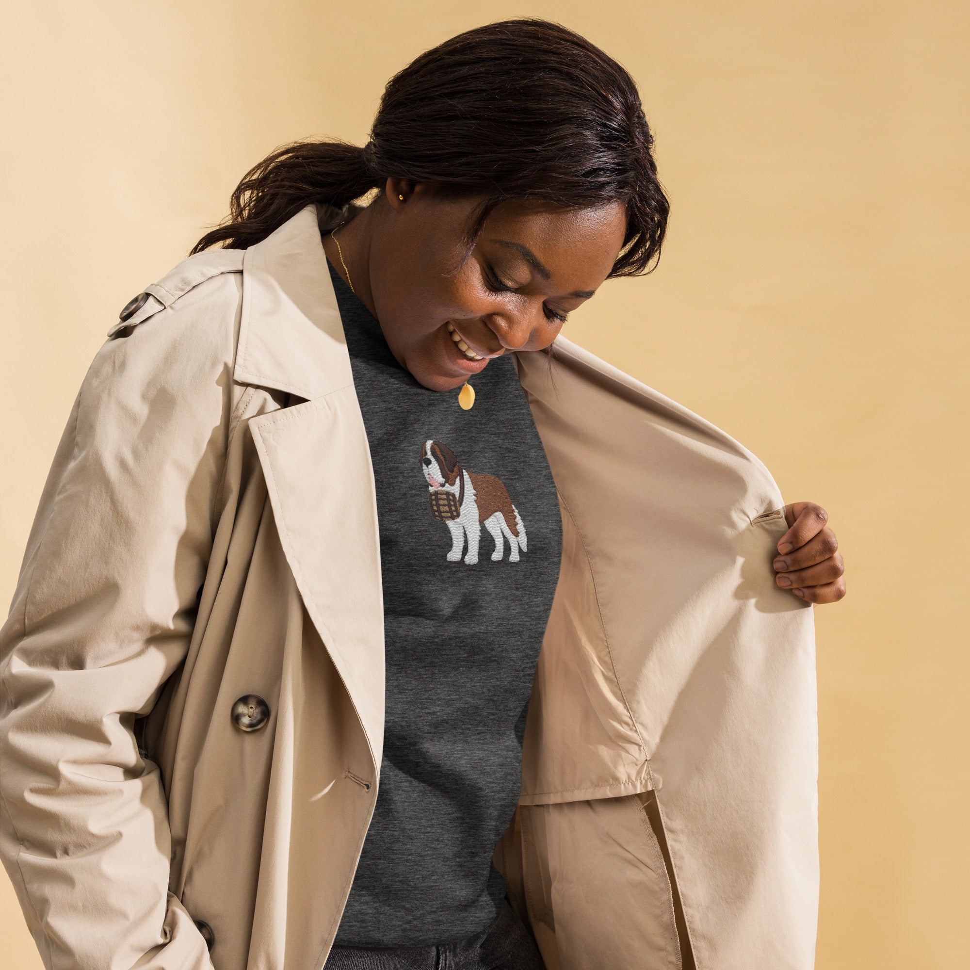 Embroidered Saint Bernard Sweatshirt - Lucy + Norman