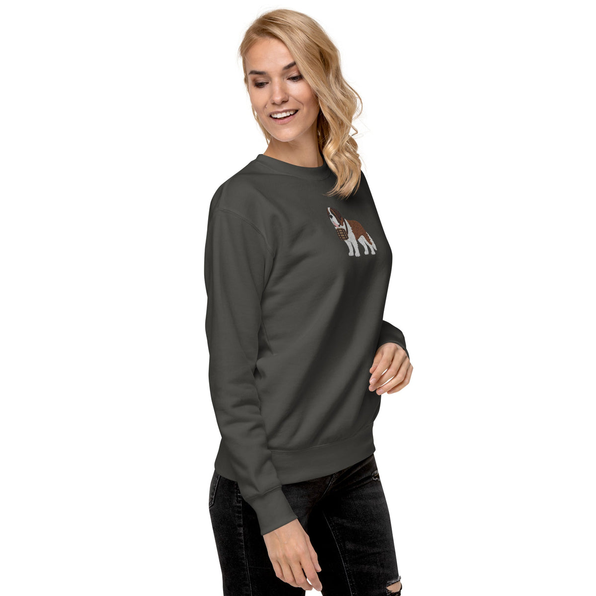 Embroidered Saint Bernard Sweatshirt - Lucy + Norman