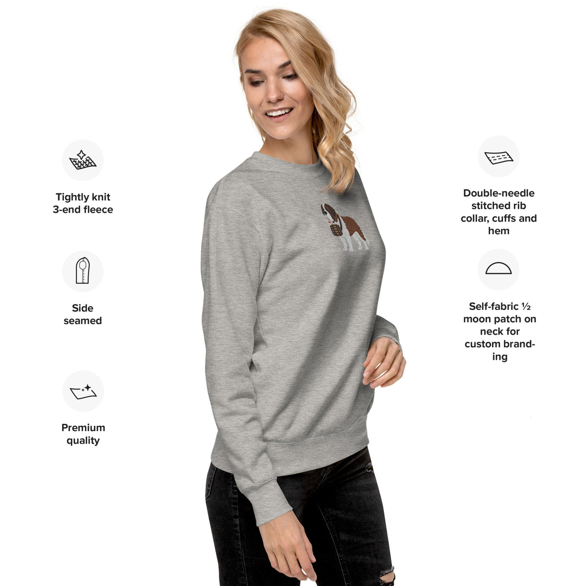 Embroidered Saint Bernard Sweatshirt - Lucy + Norman