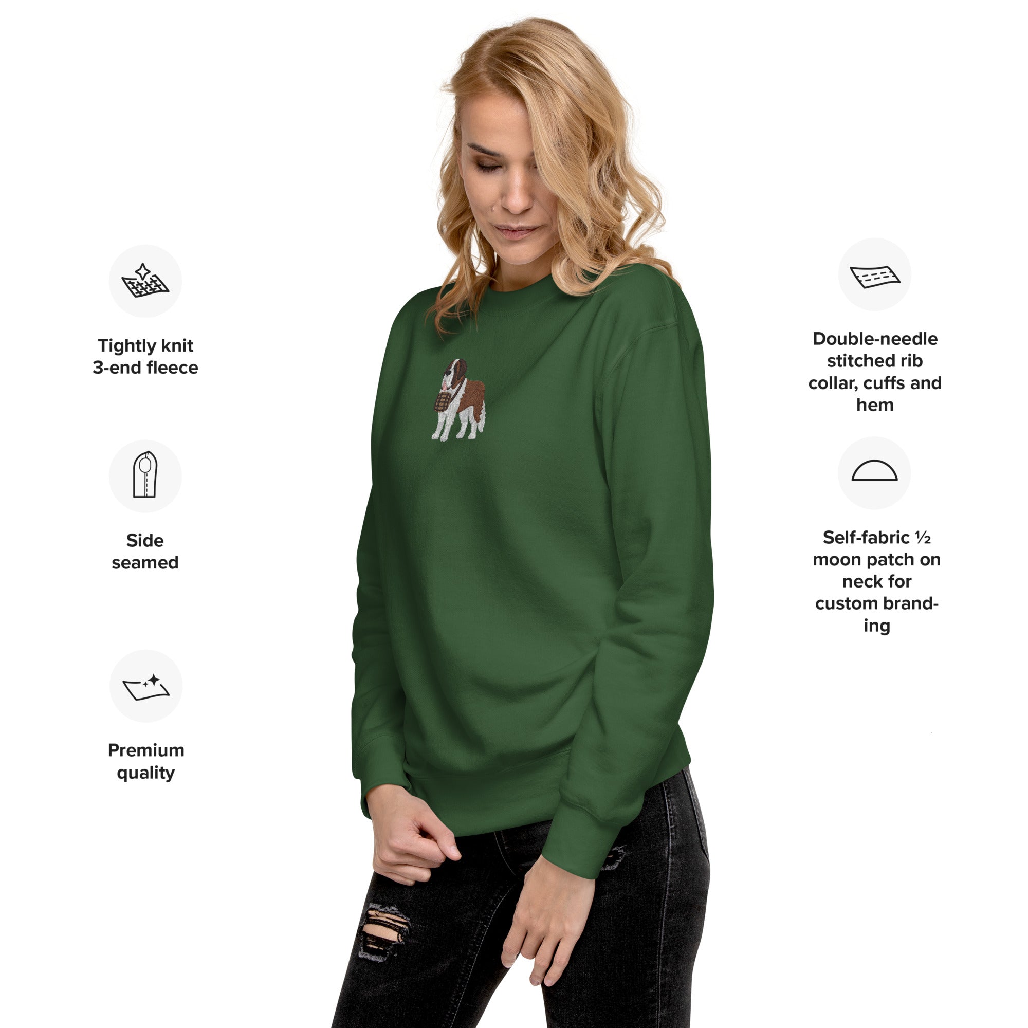 Embroidered Saint Bernard Sweatshirt - Lucy + Norman