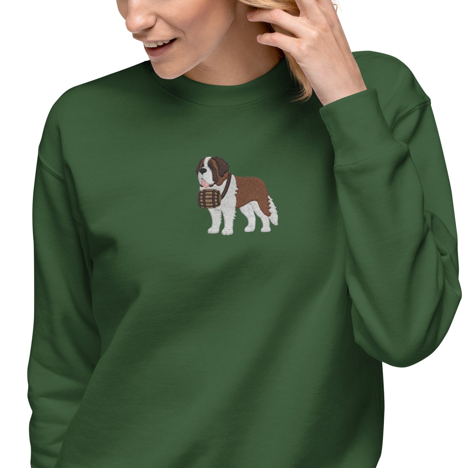 Embroidered Saint Bernard Sweatshirt - Lucy + Norman