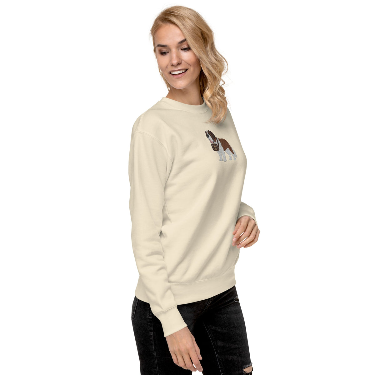 Embroidered Saint Bernard Sweatshirt - Lucy + Norman