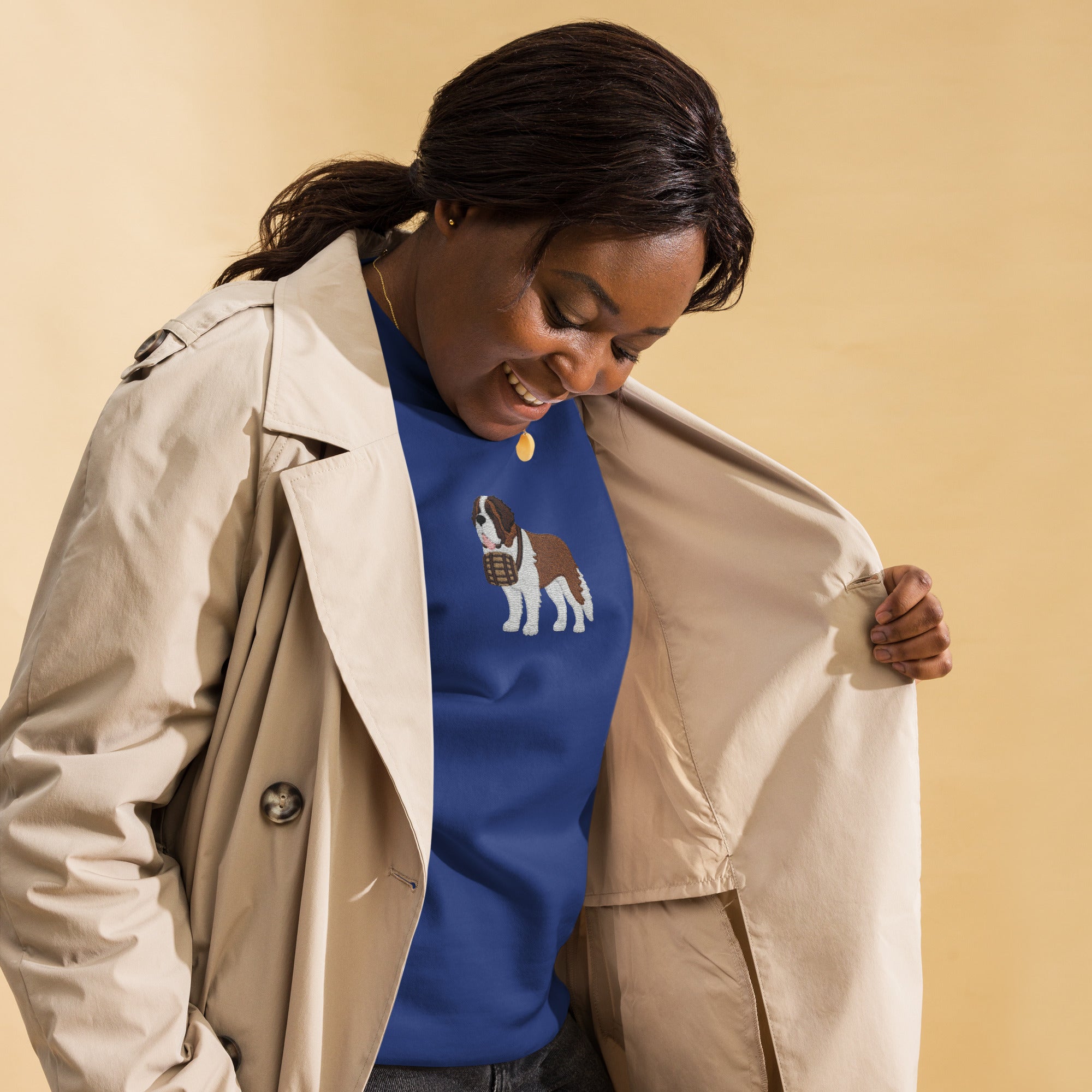 Embroidered Saint Bernard Sweatshirt - Lucy + Norman