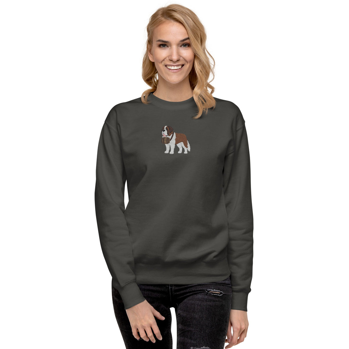 Embroidered Saint Bernard Sweatshirt - Lucy + Norman