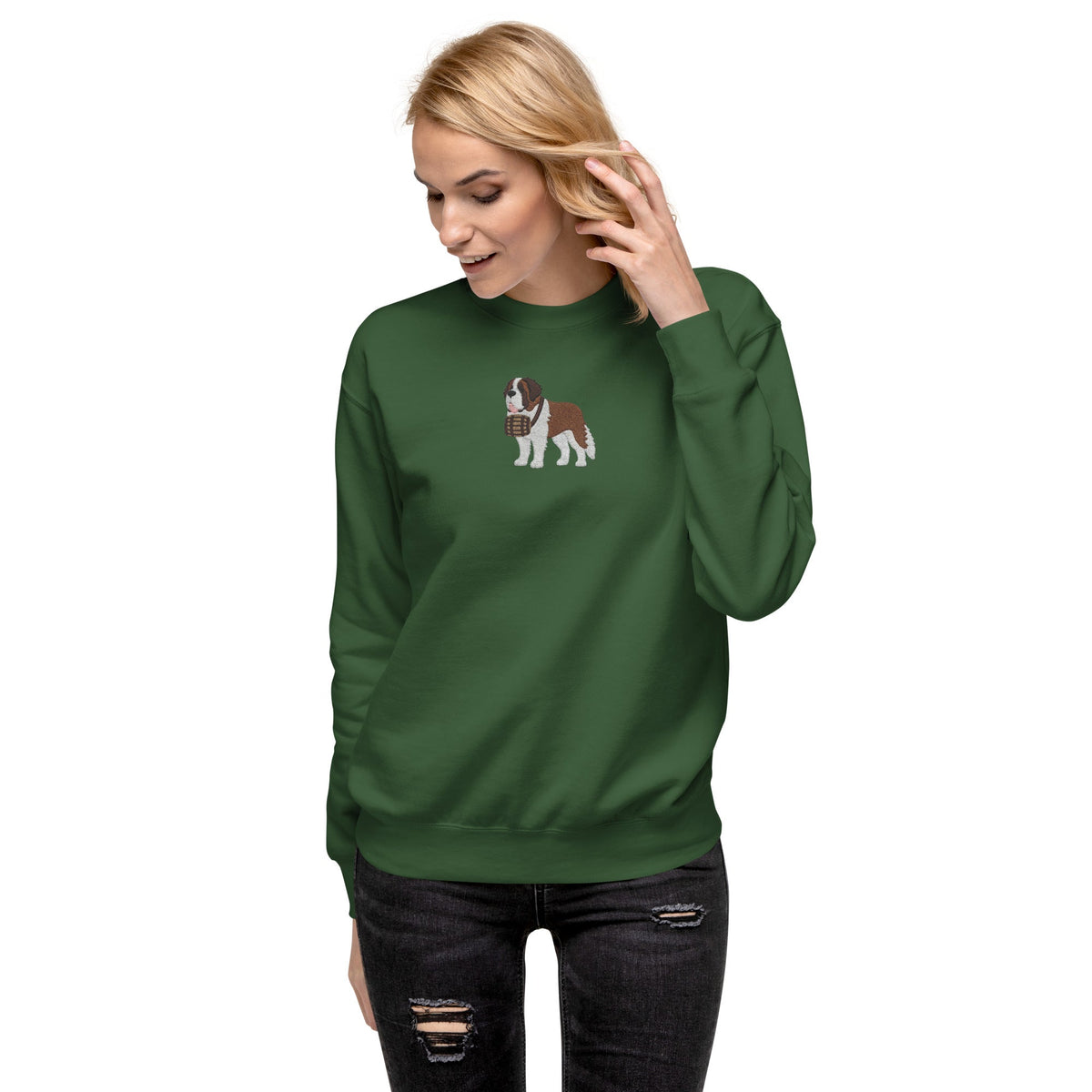 Embroidered Saint Bernard Sweatshirt - Lucy + Norman