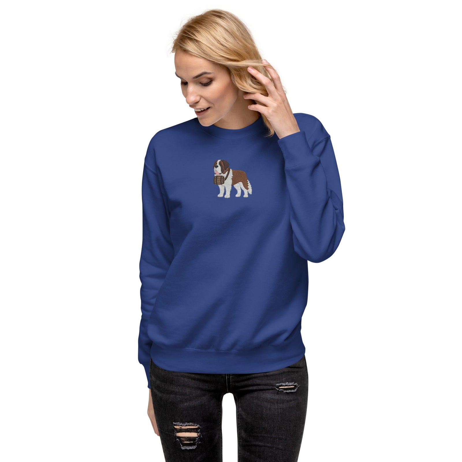 Embroidered Saint Bernard Sweatshirt - Lucy + Norman