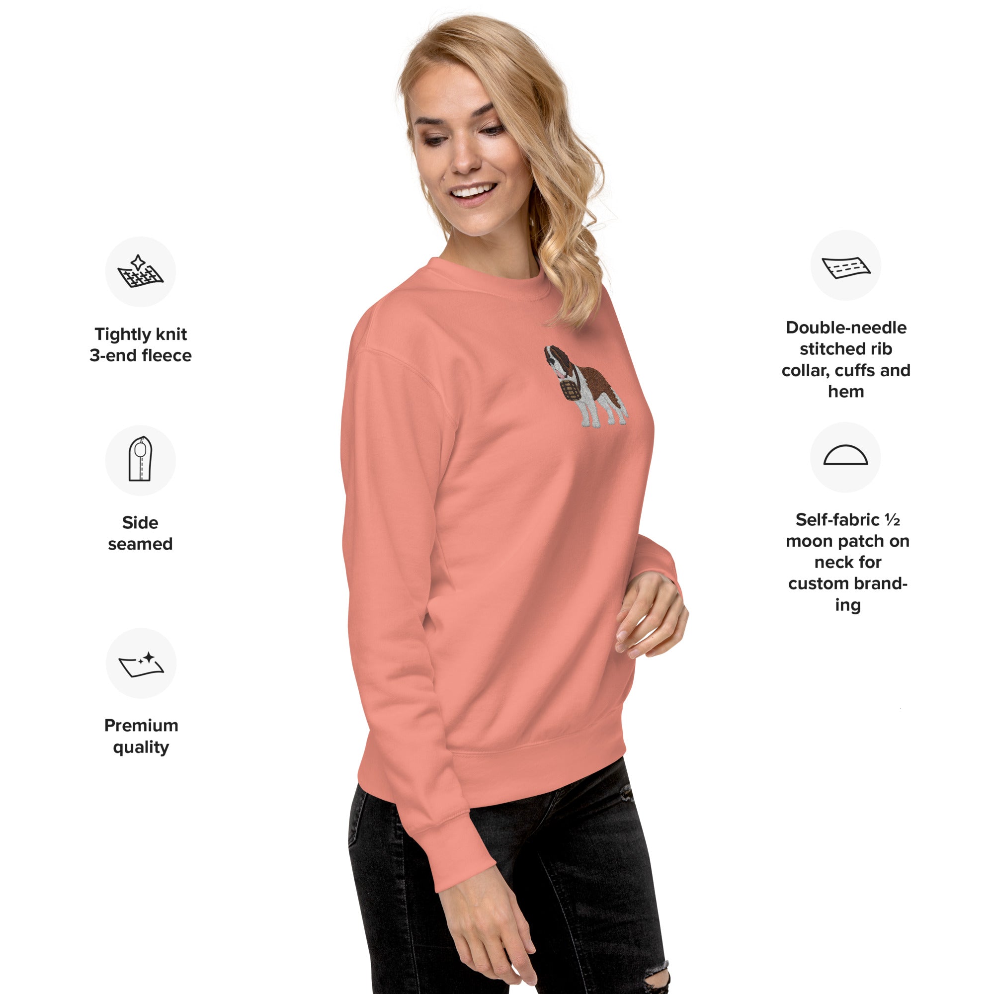 Embroidered Saint Bernard Sweatshirt - Lucy + Norman