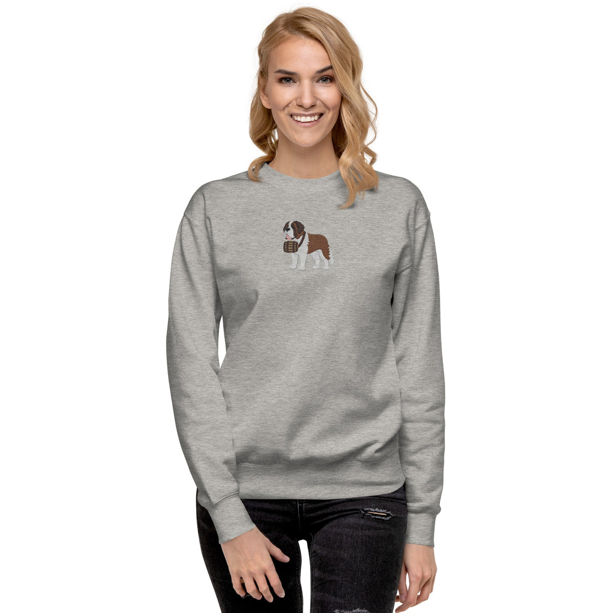 Embroidered Saint Bernard Sweatshirt - Lucy + Norman