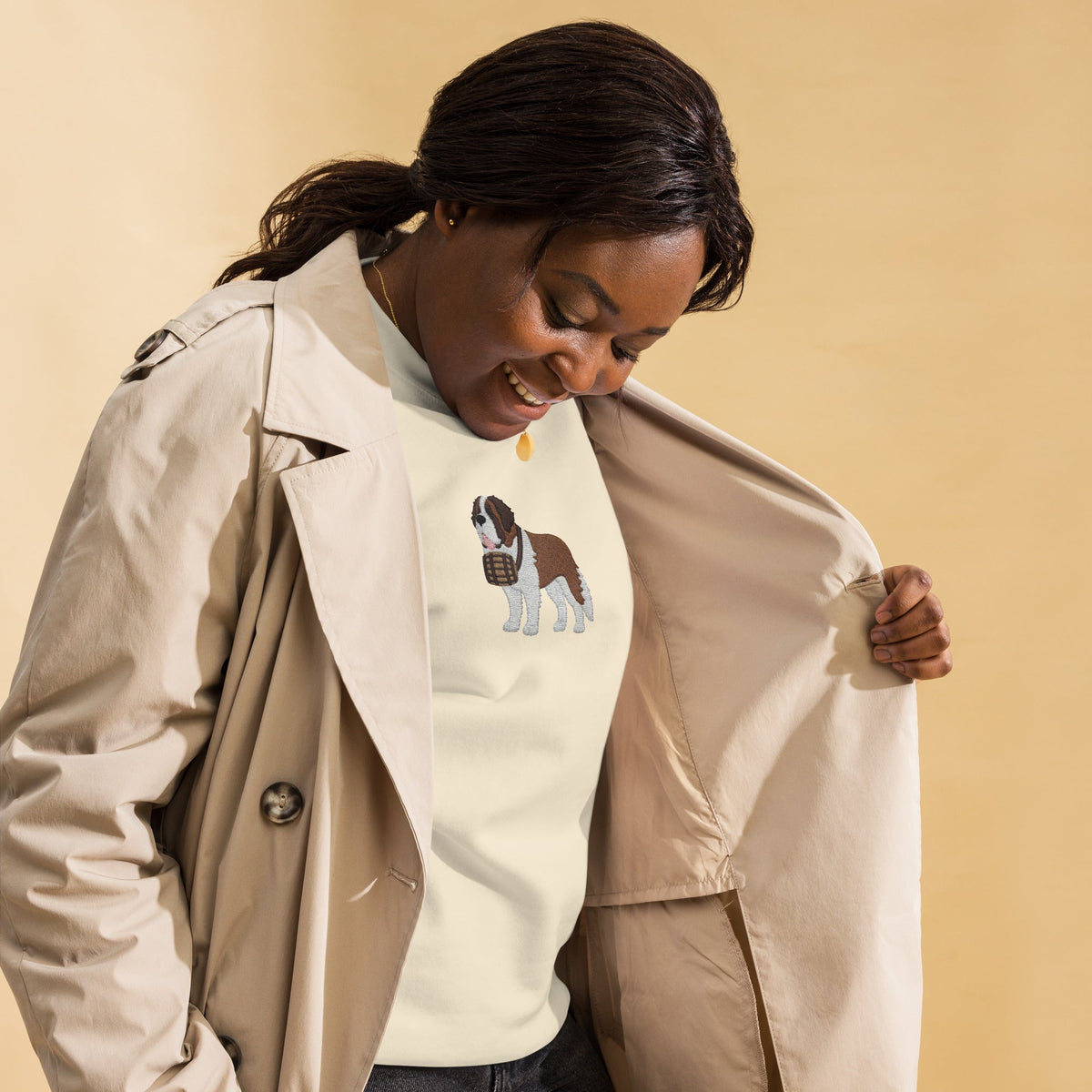 Embroidered Saint Bernard Sweatshirt - Lucy + Norman