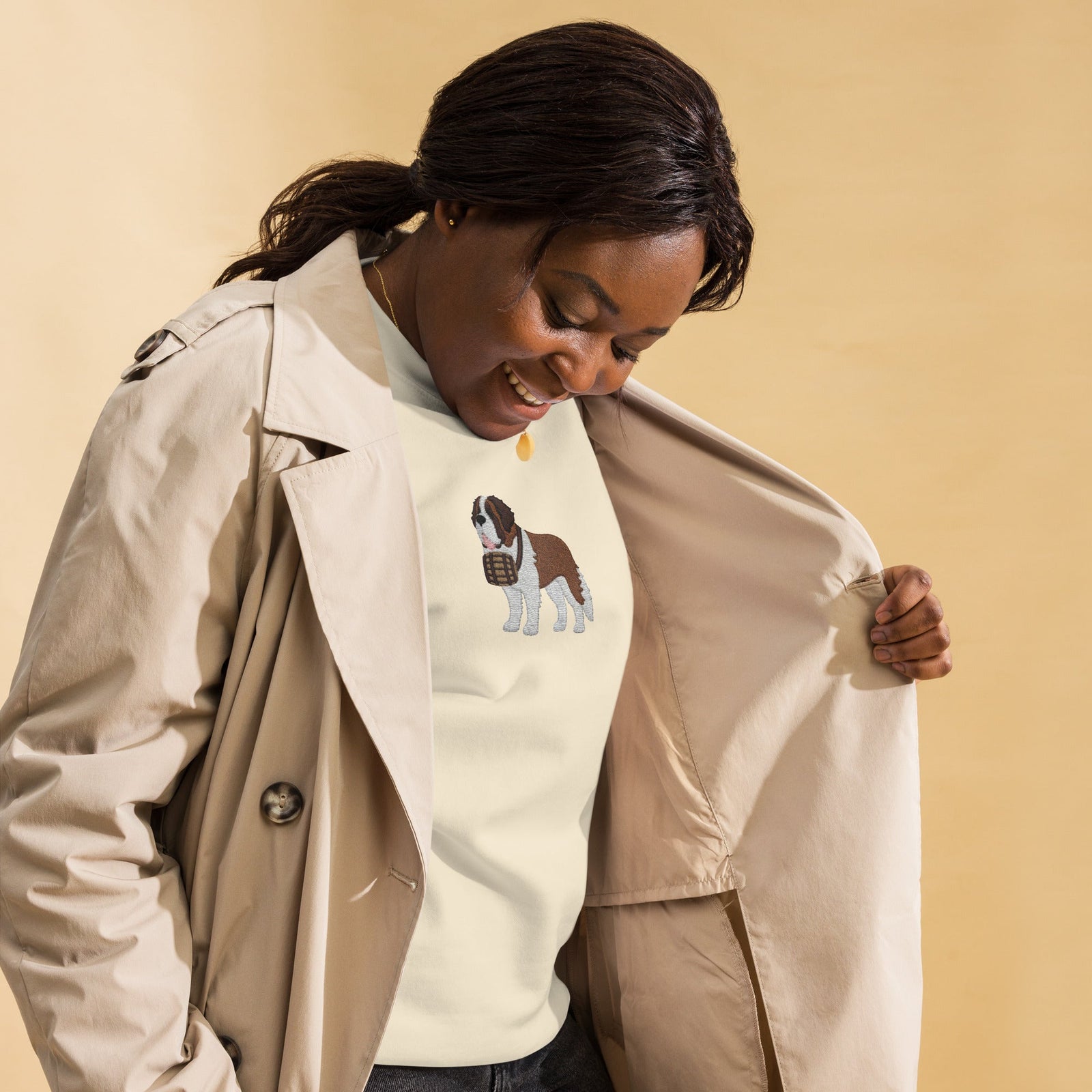 Embroidered Saint Bernard Sweatshirt - Lucy + Norman