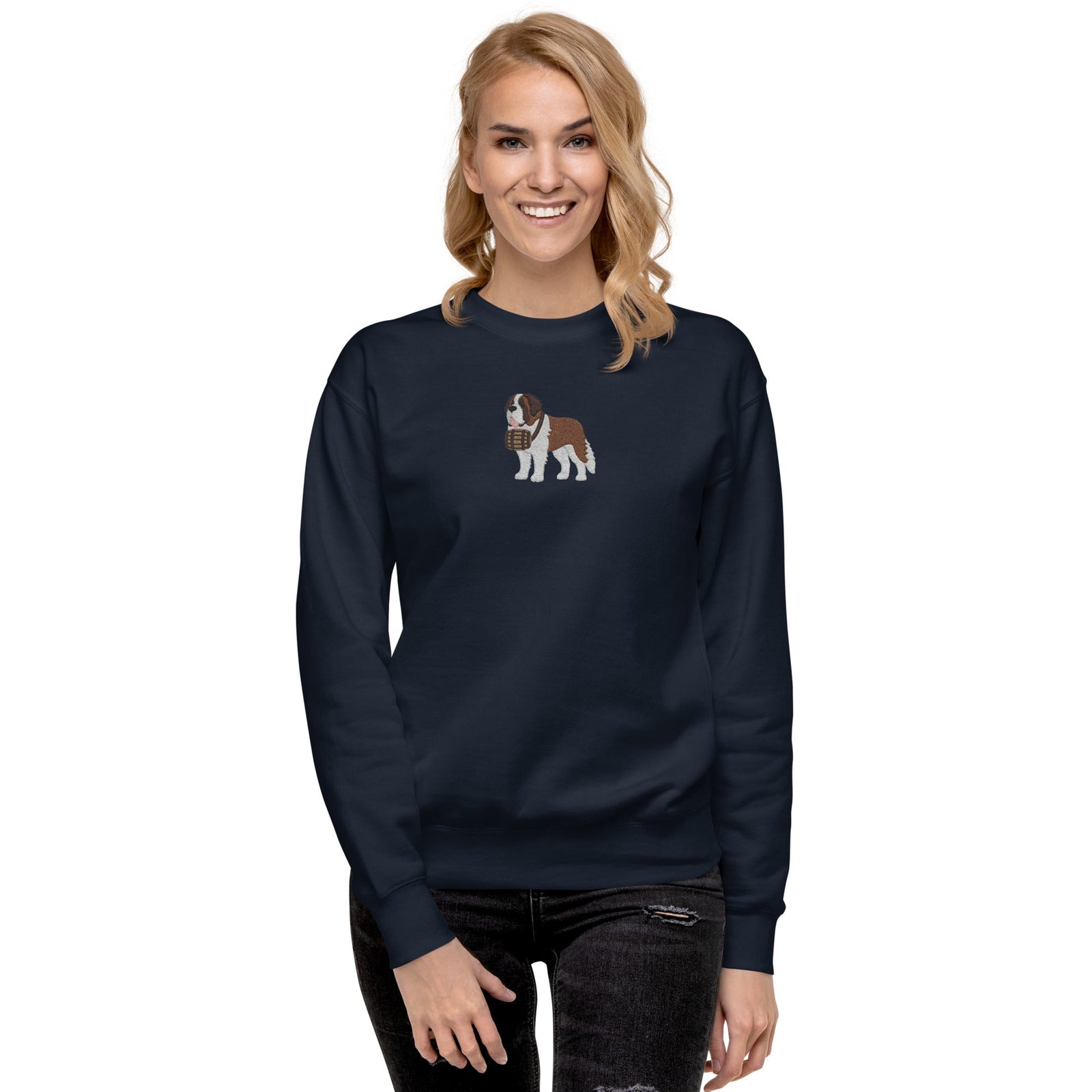 Embroidered Saint Bernard Sweatshirt - Lucy + Norman