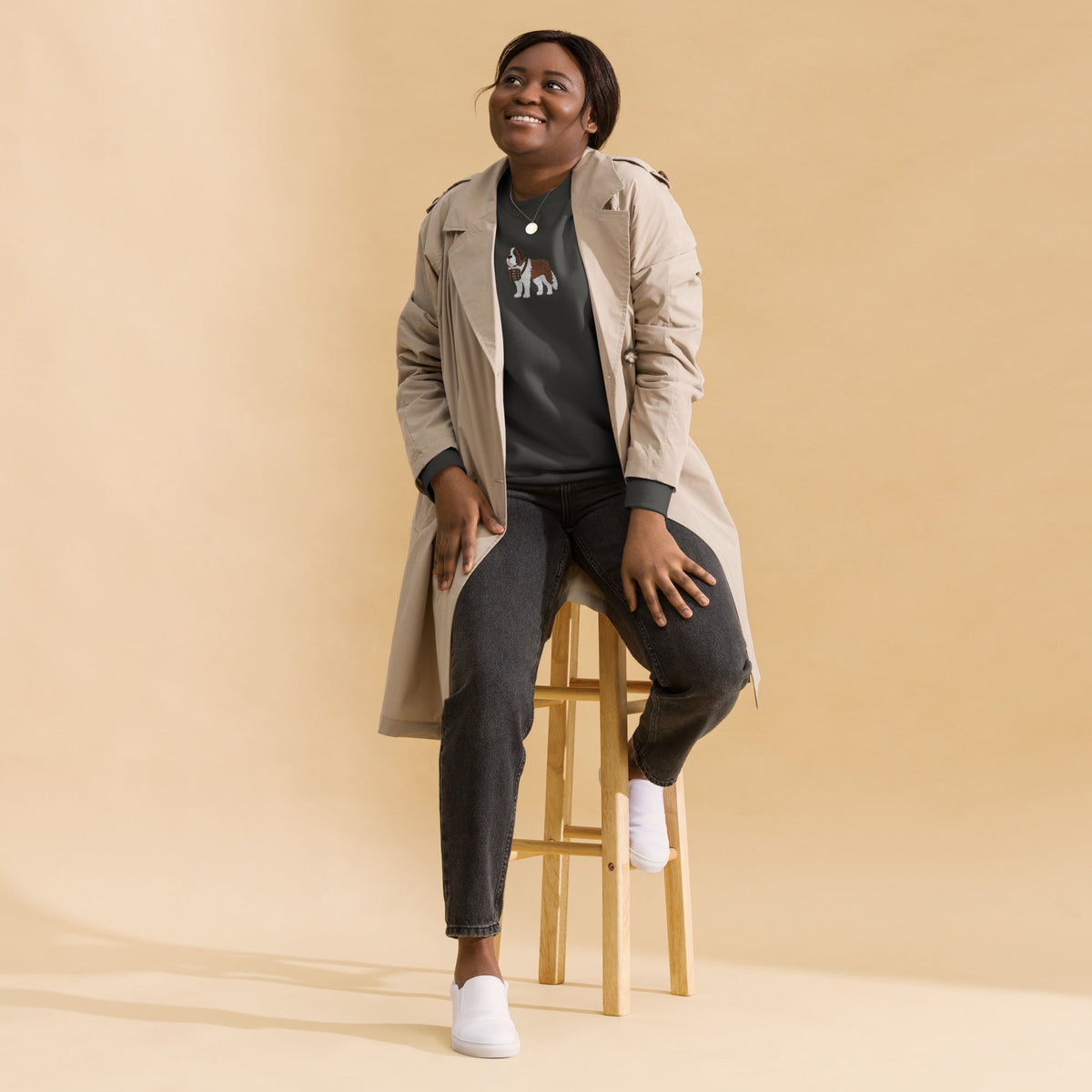 Embroidered Saint Bernard Sweatshirt - Lucy + Norman