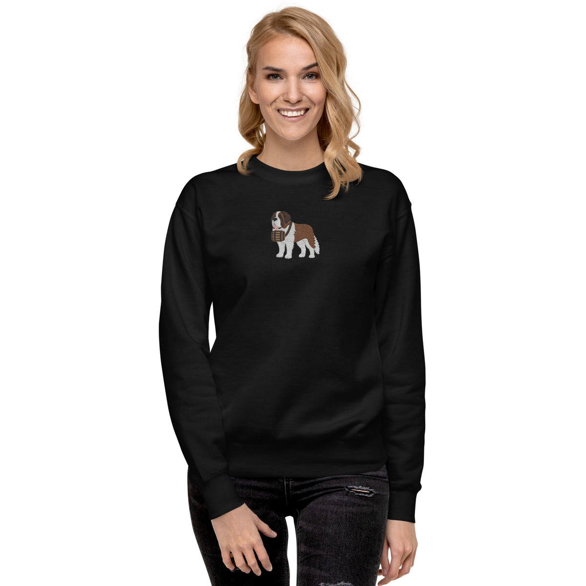 Embroidered Saint Bernard Sweatshirt - Lucy + Norman