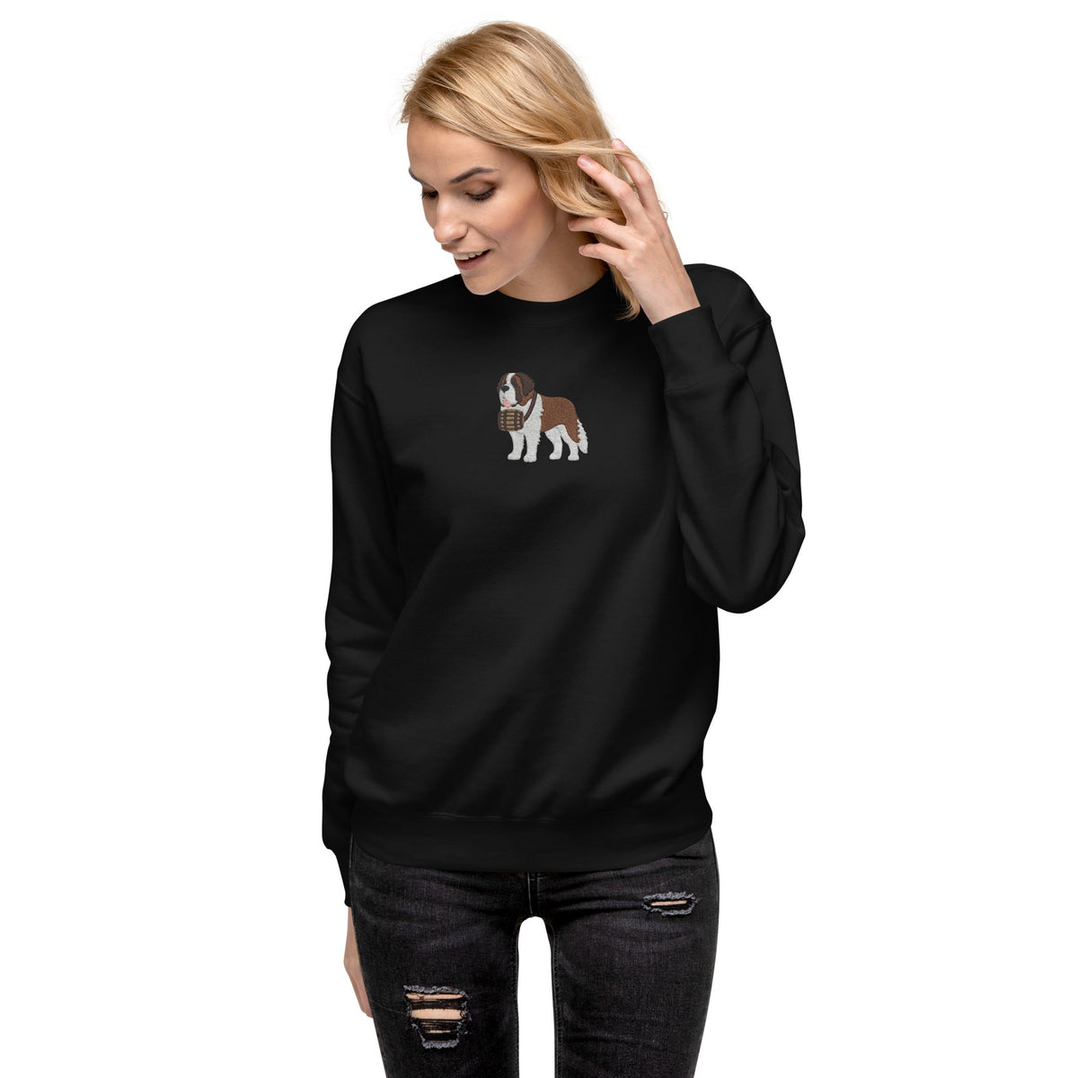 Embroidered Saint Bernard Sweatshirt - Lucy + Norman