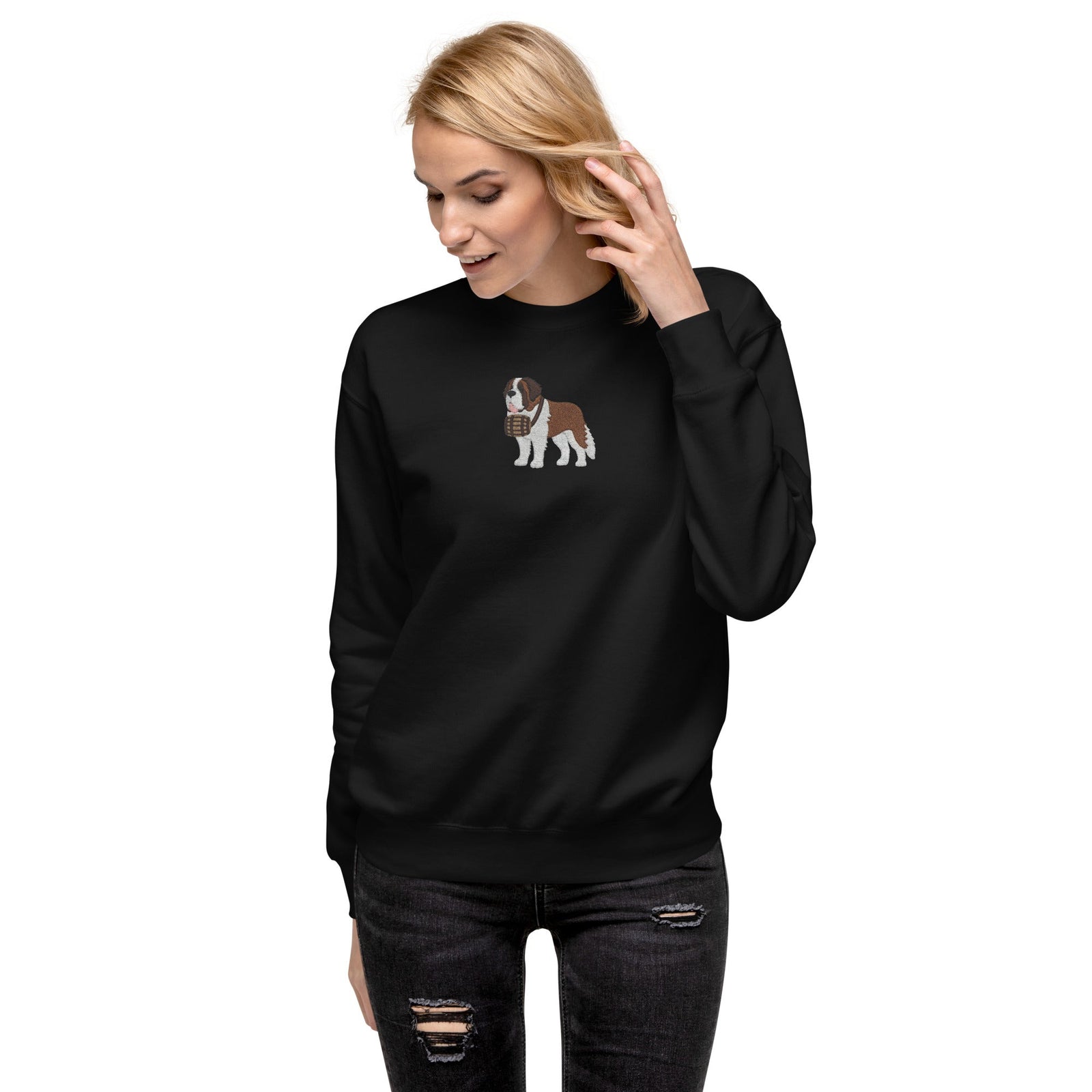 Embroidered Saint Bernard Sweatshirt - Lucy + Norman