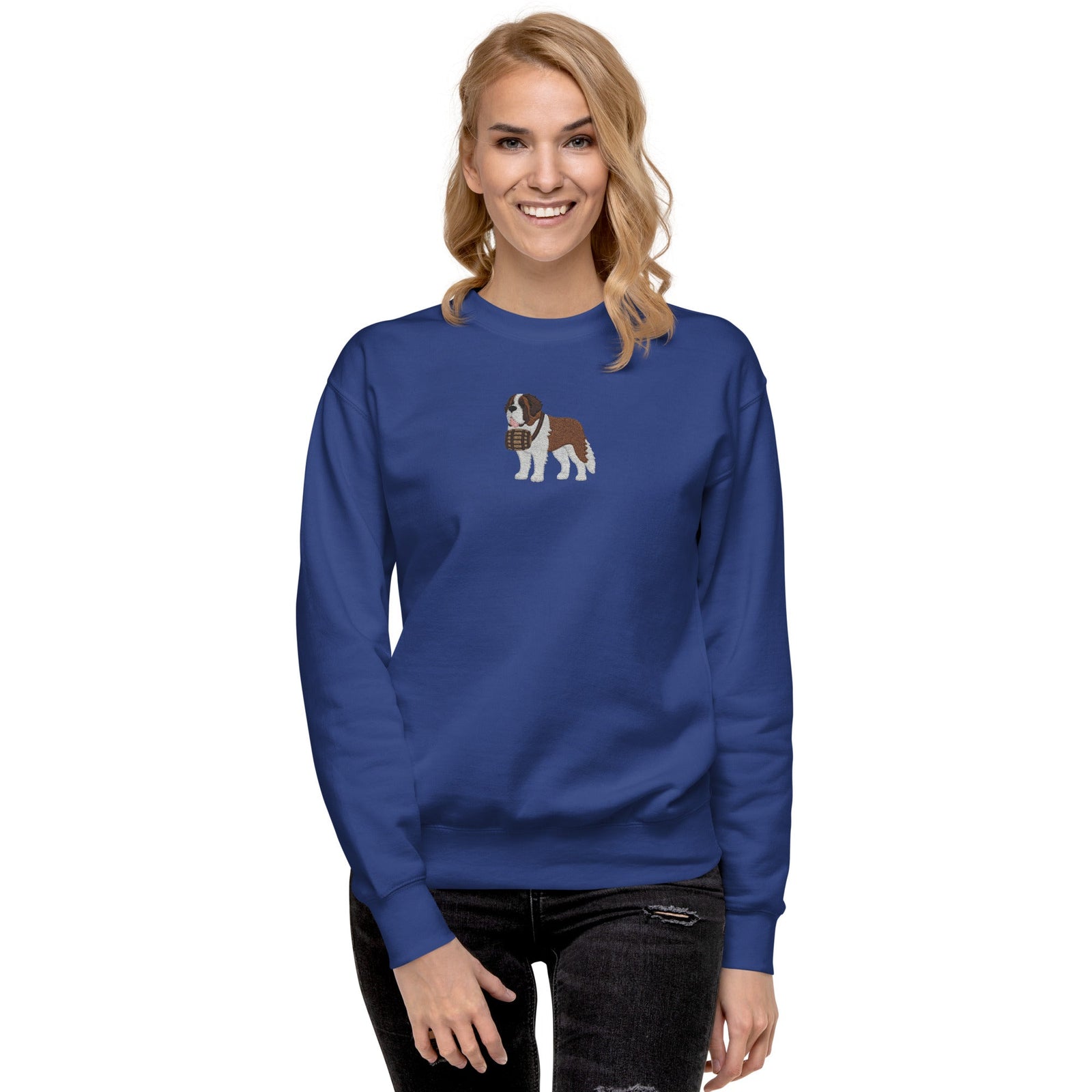 Embroidered Saint Bernard Sweatshirt - Lucy + Norman