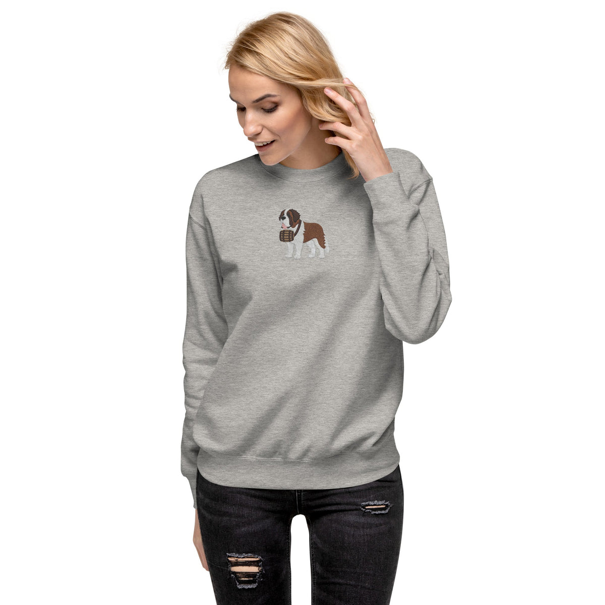 Embroidered Saint Bernard Sweatshirt - Lucy + Norman
