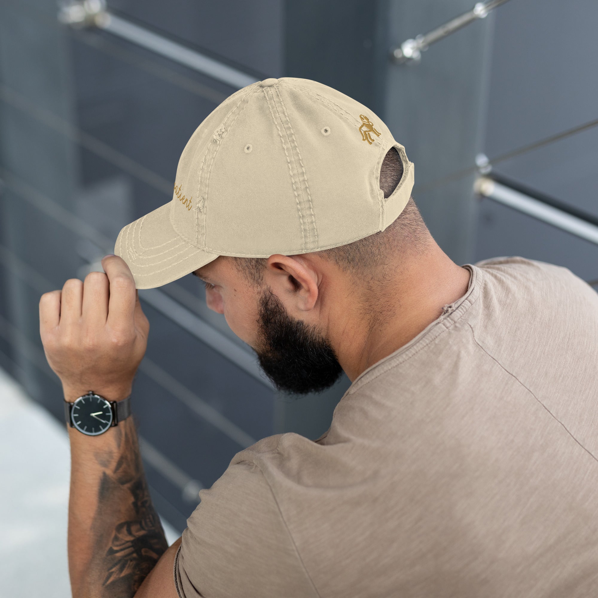 Choose Your Phrase Saint Bernard Embroidered Distressed Hat