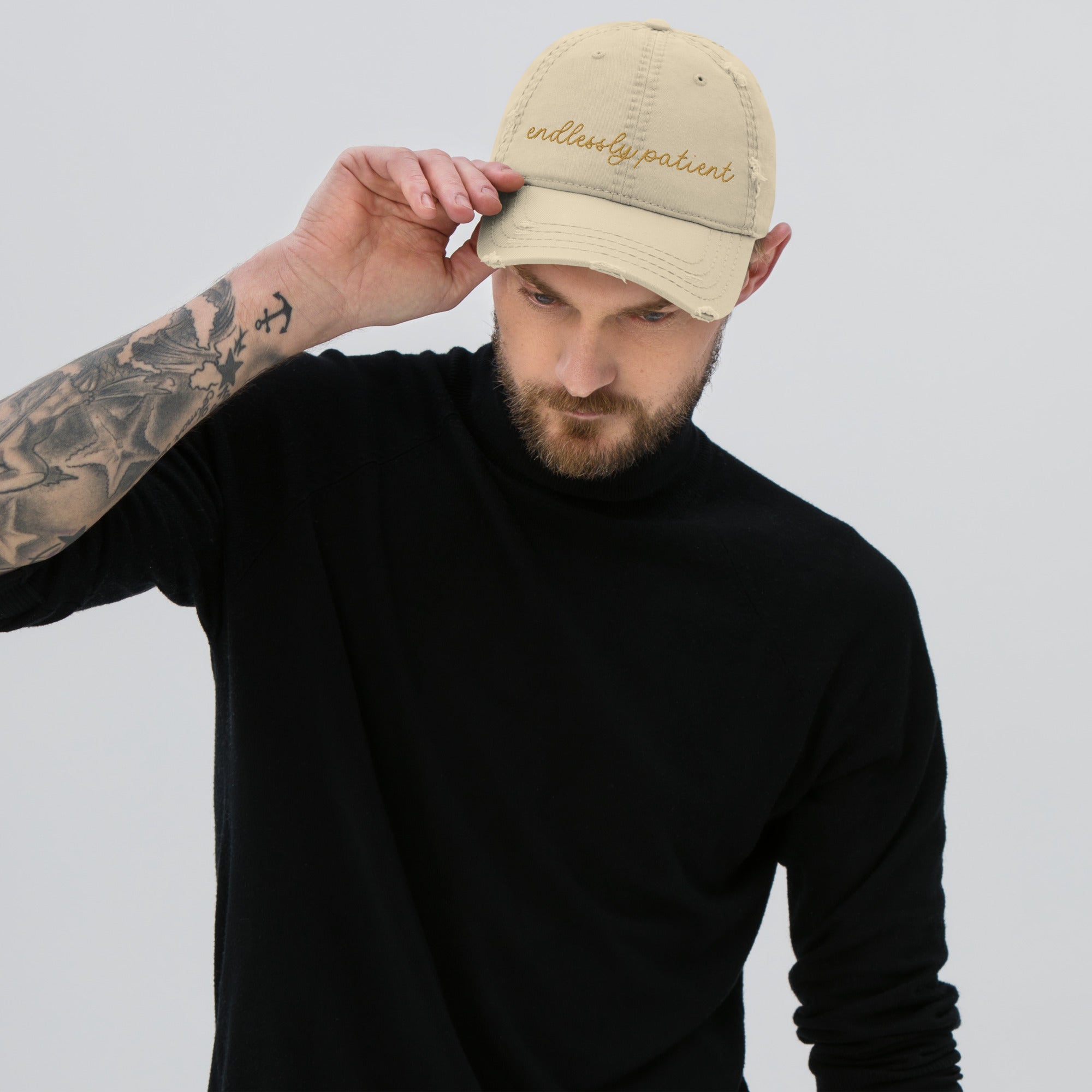 Choose Your Phrase Saint Bernard Embroidered Distressed Hat