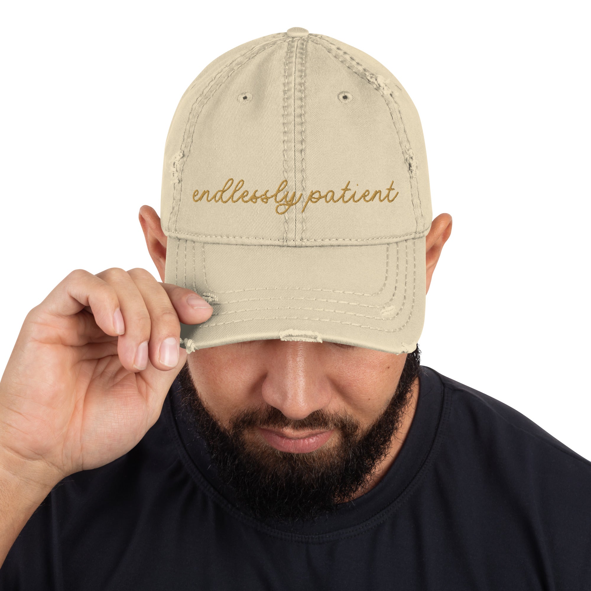 Choose Your Phrase Saint Bernard Embroidered Distressed Hat