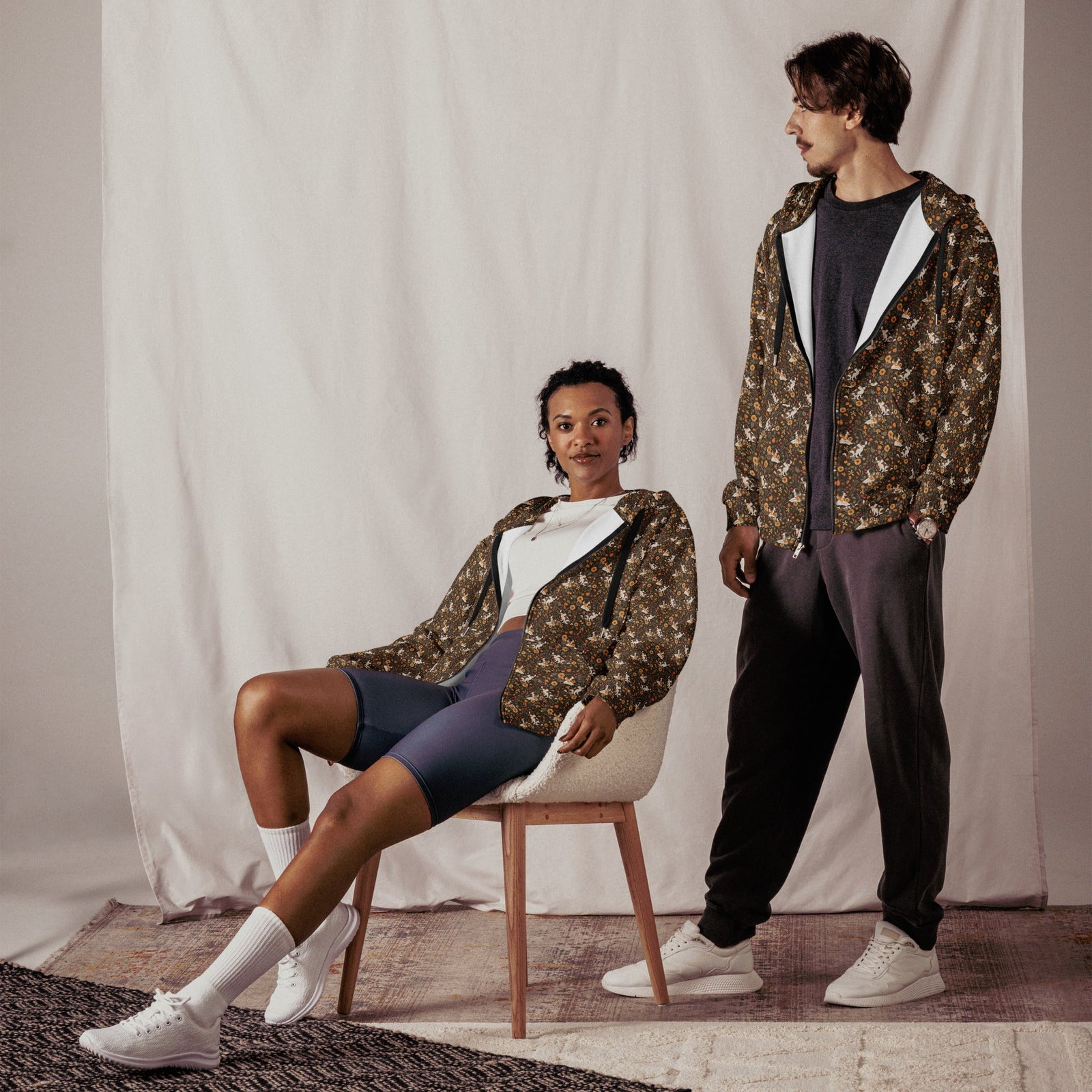 Fall Meadow St Bernard Zip Hoodie - Lucy + Norman