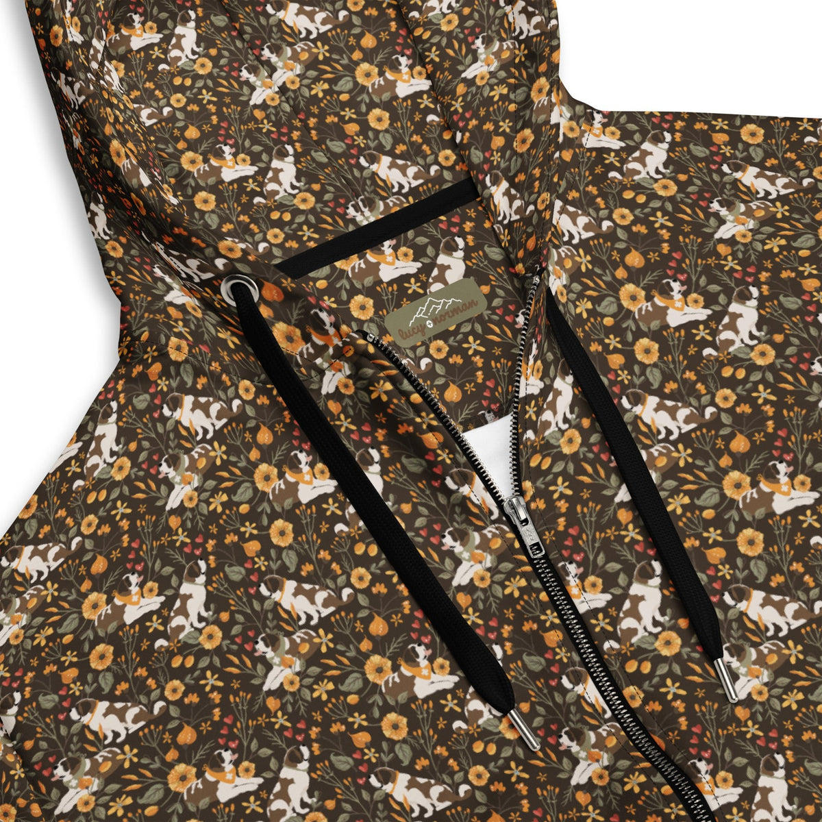 Fall Meadow St Bernard Zip Hoodie - Lucy + Norman