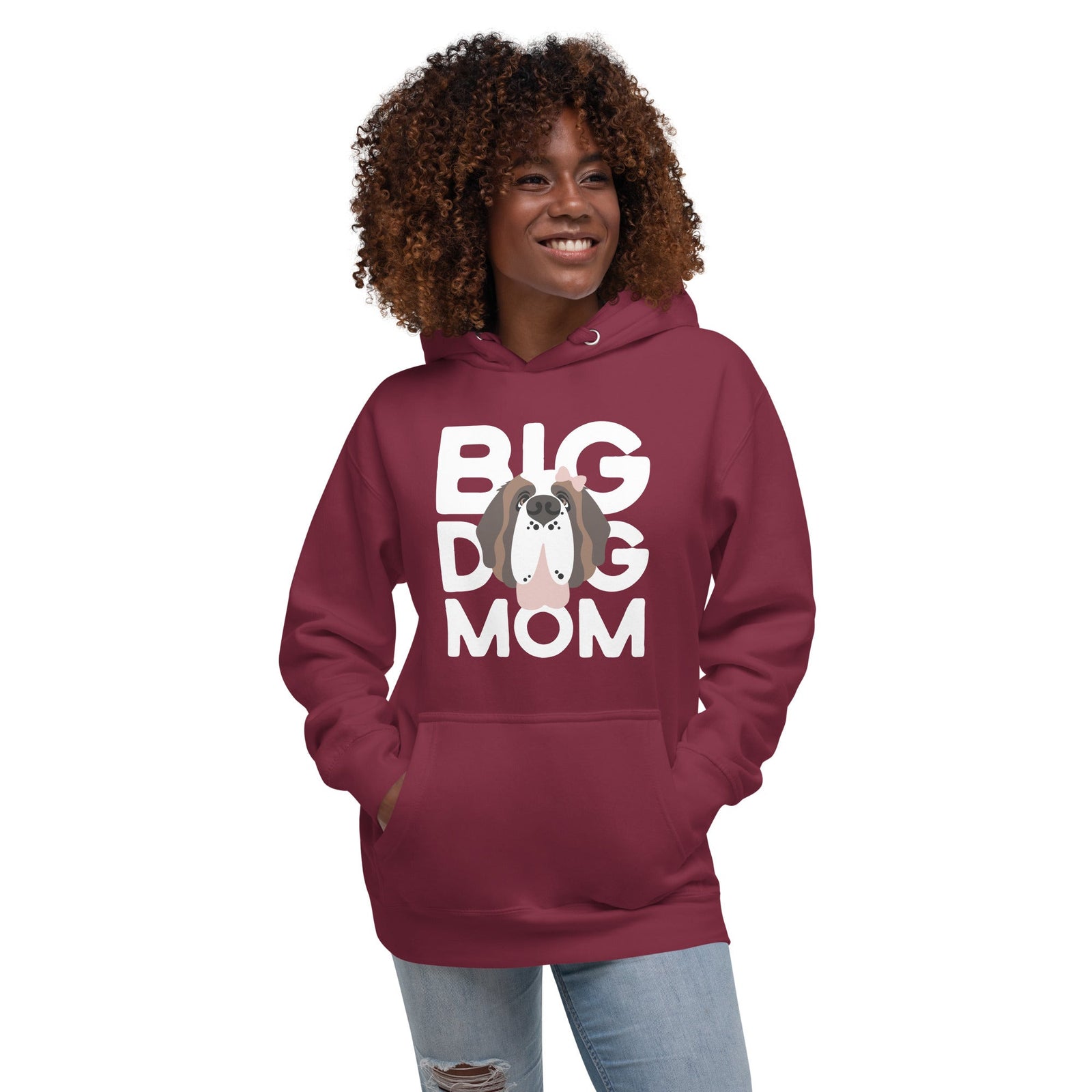 Female Big Dog Mom Saint Bernard Hoodie - Lucy + Norman