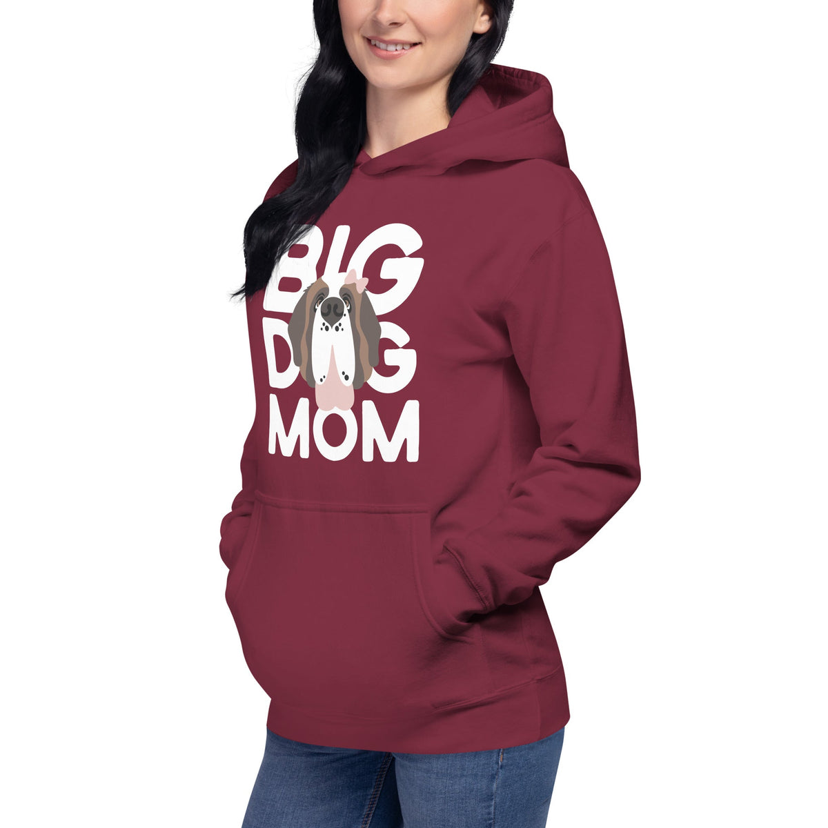Female Big Dog Mom Saint Bernard Hoodie - Lucy + Norman