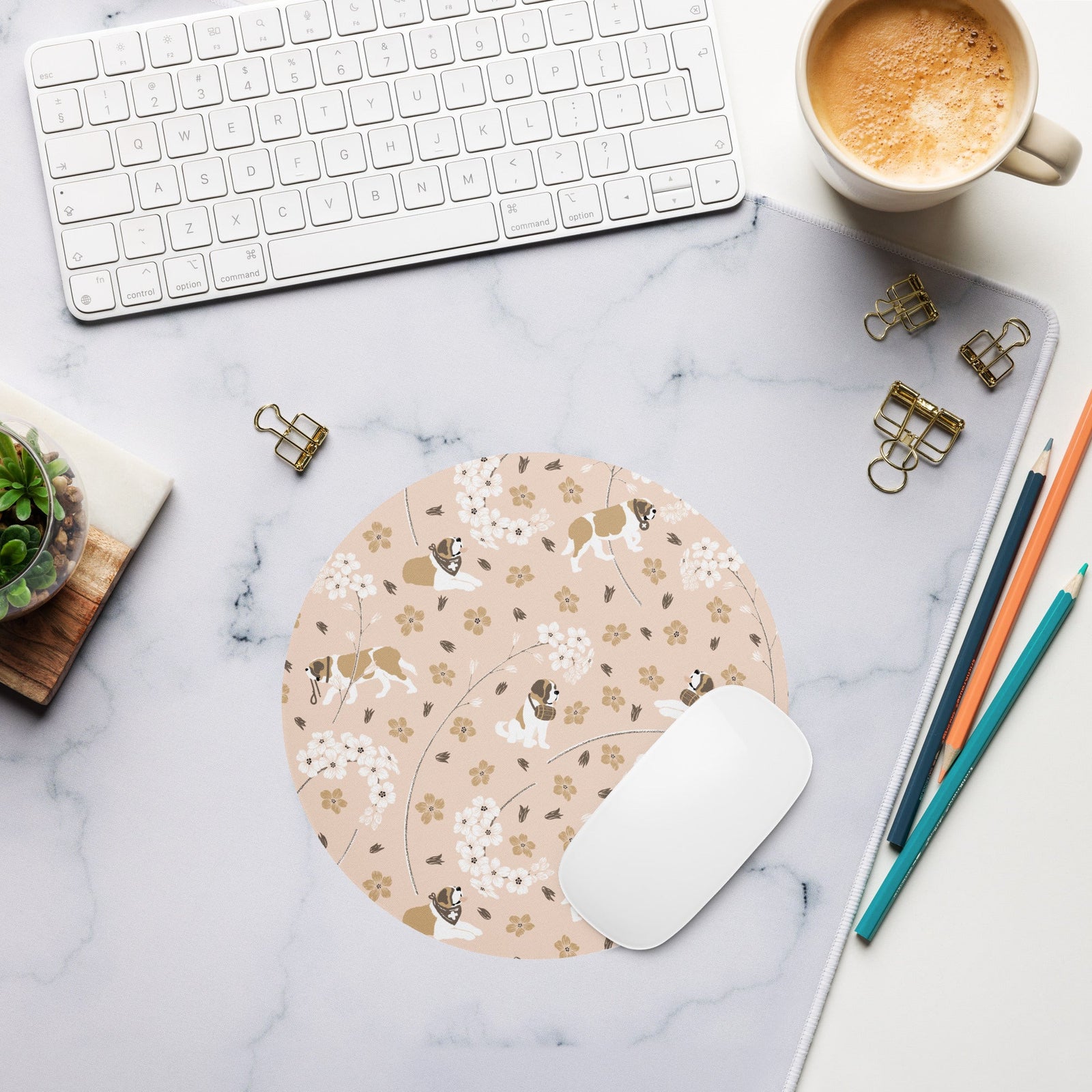 Forget Me Not Round Mouse Pad - Lucy + Norman