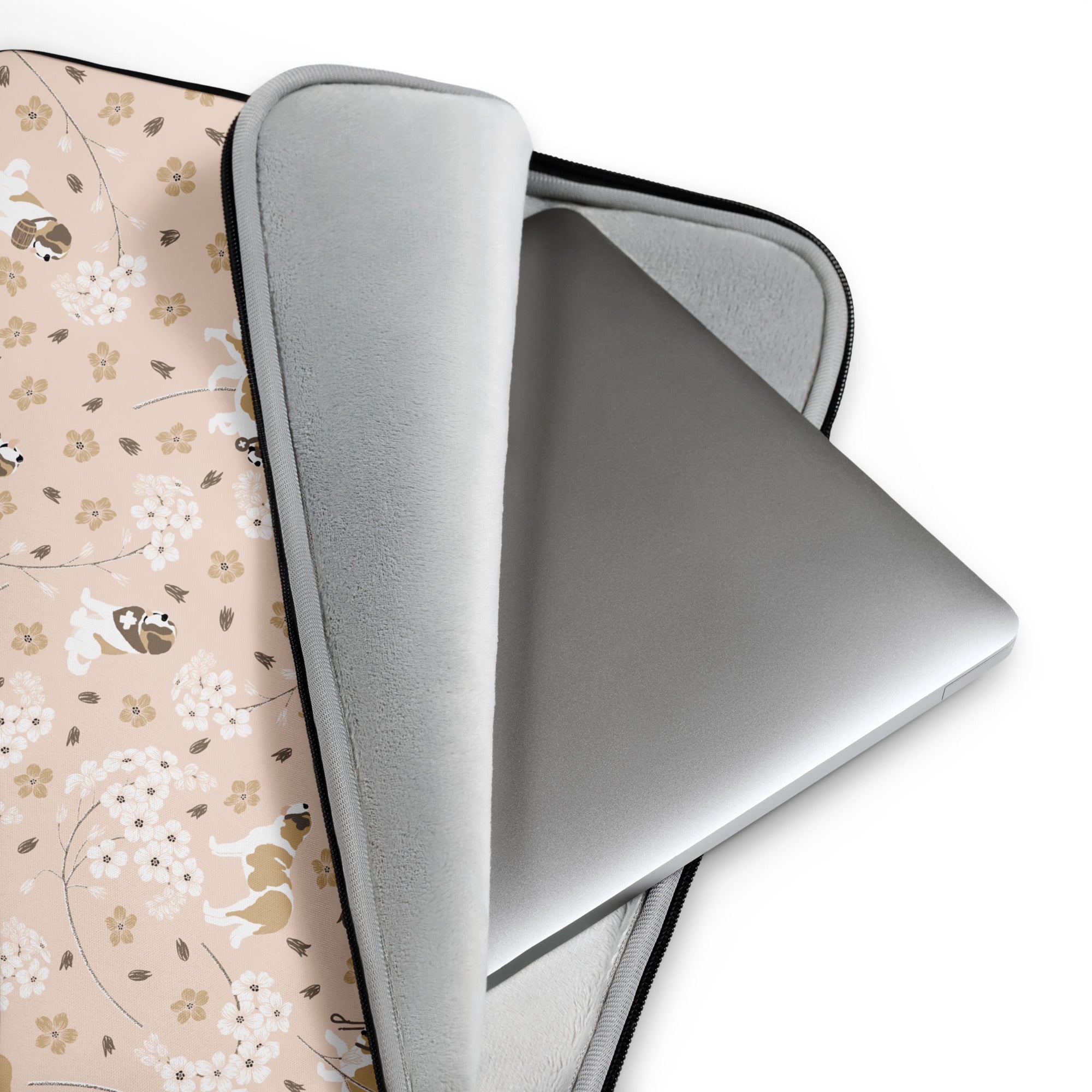 Forget Me Not St Bernard Laptop Sleeve - Lucy + Norman