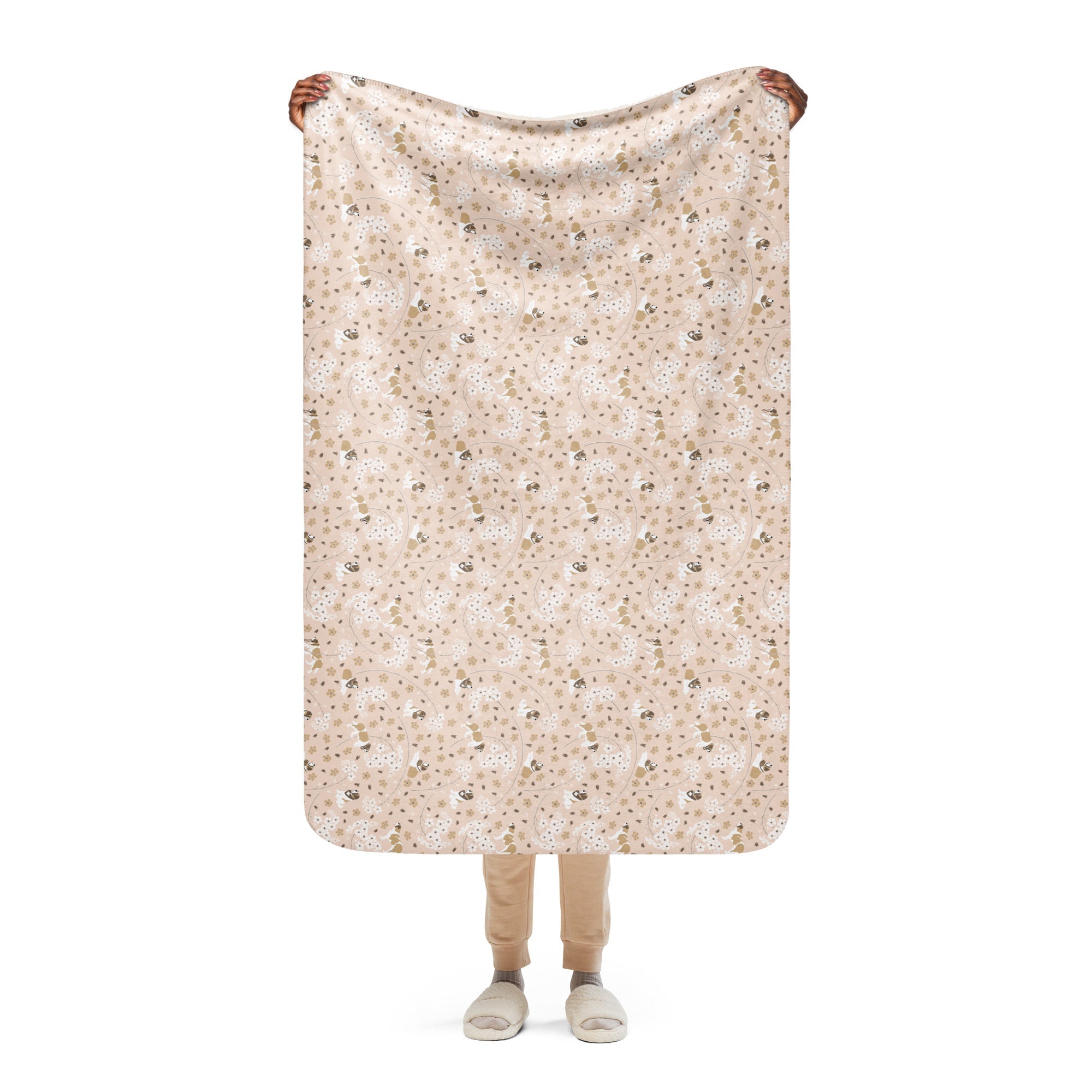 Forget Me Not St Bernard Sherpa Blanket - Lucy + Norman