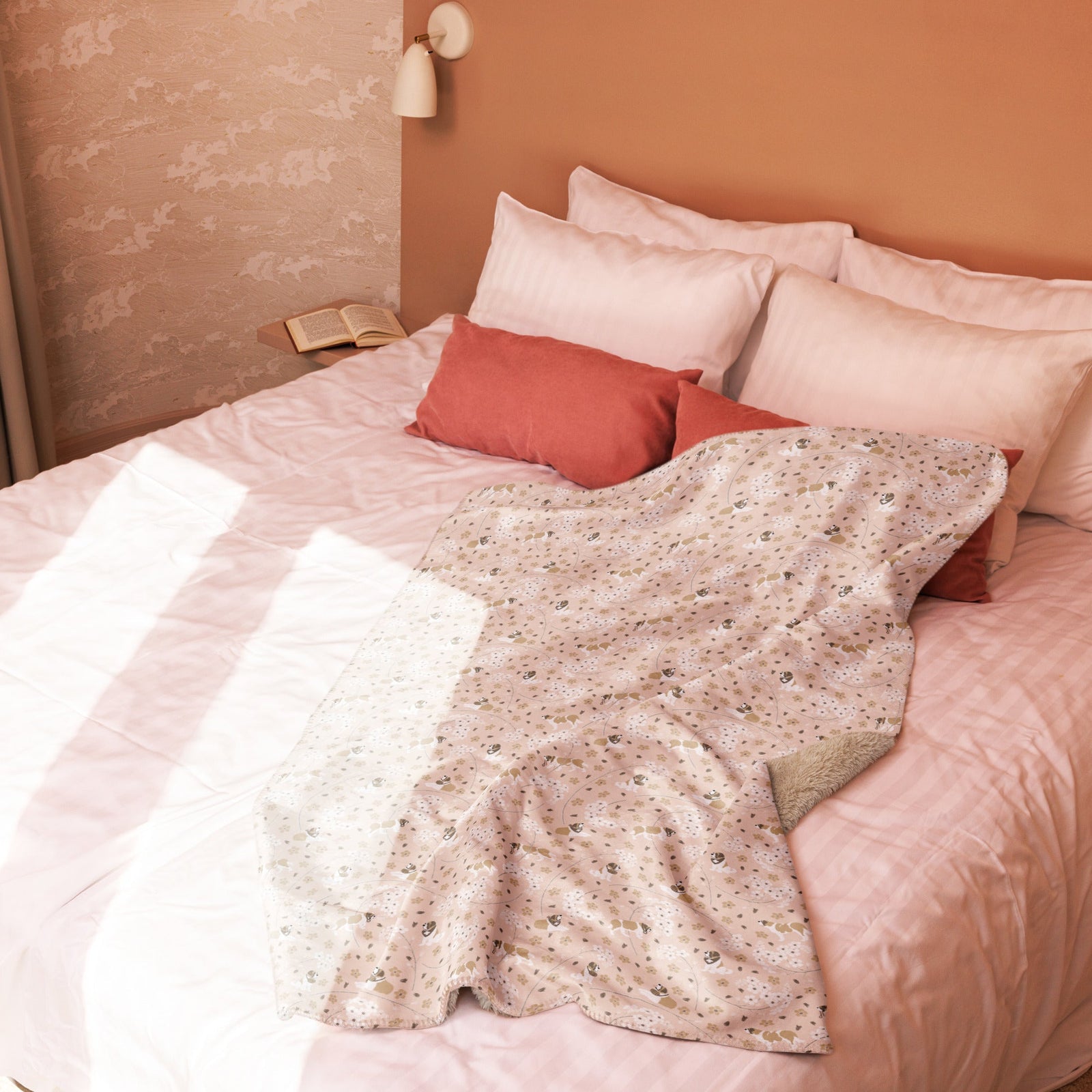 Forget Me Not St Bernard Sherpa Blanket - Lucy + Norman