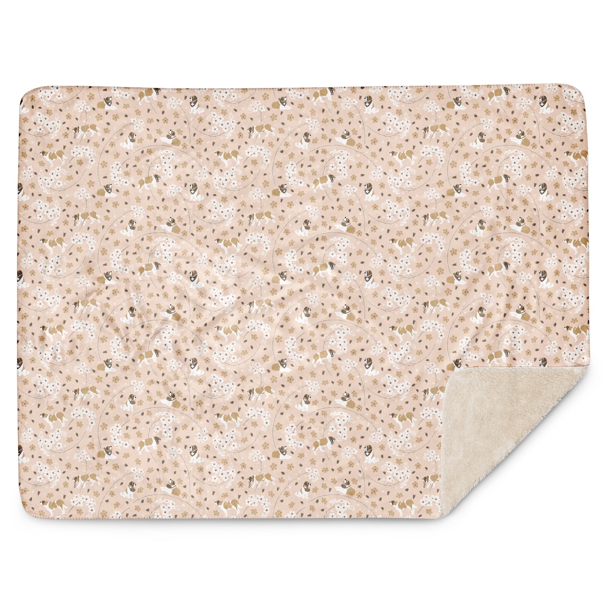 Forget Me Not St Bernard Sherpa Blanket - Lucy + Norman
