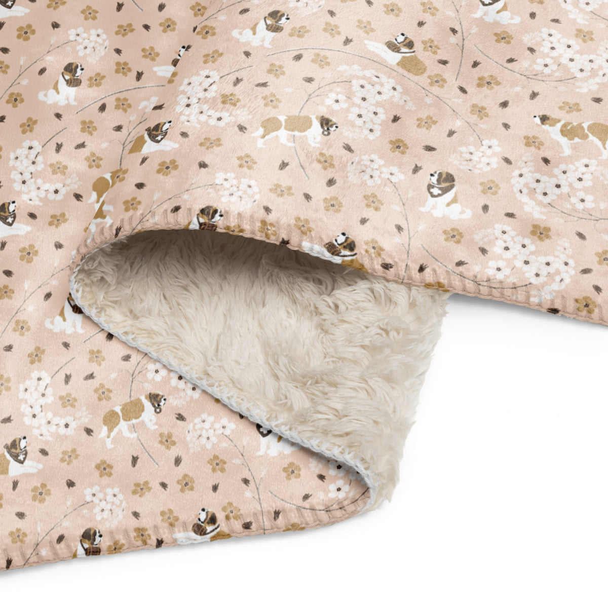 Forget Me Not St Bernard Sherpa Blanket - Lucy + Norman