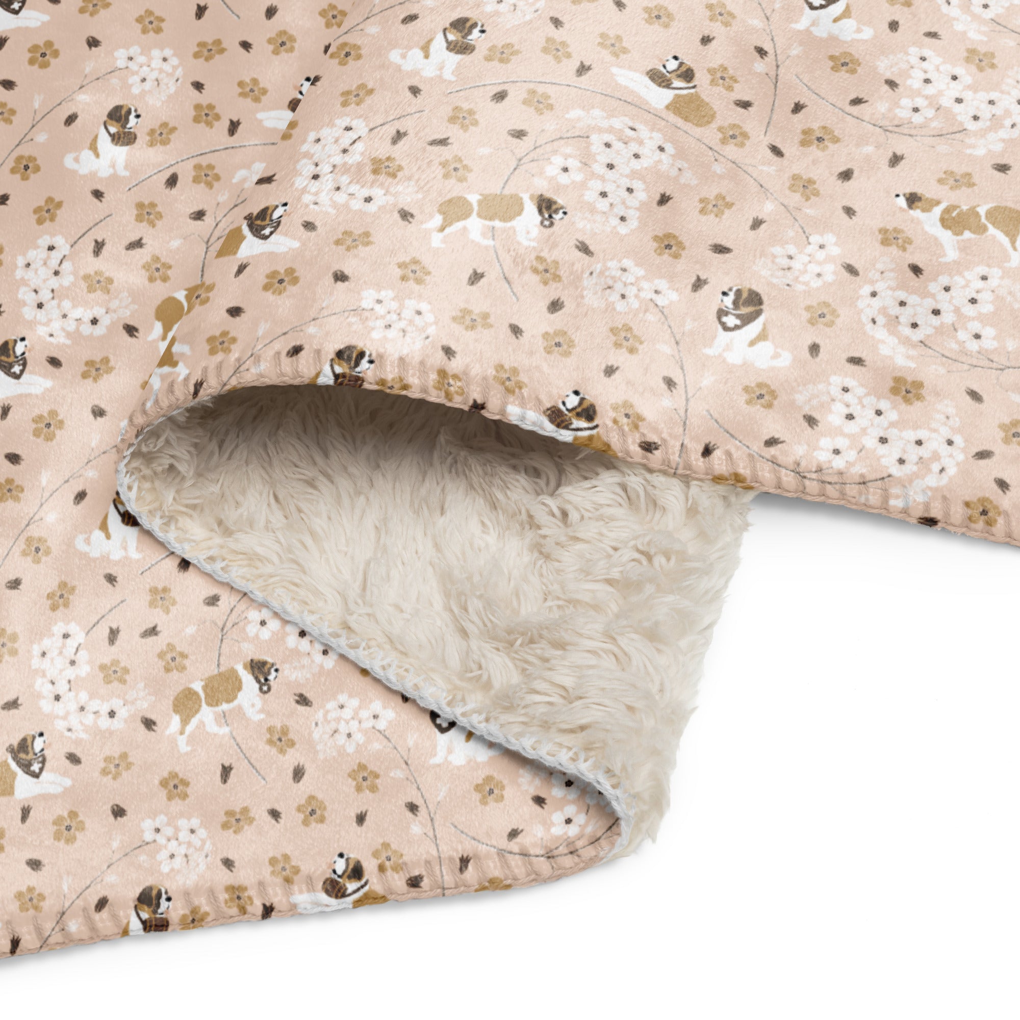 Forget Me Not St Bernard Sherpa Blanket - Lucy + Norman