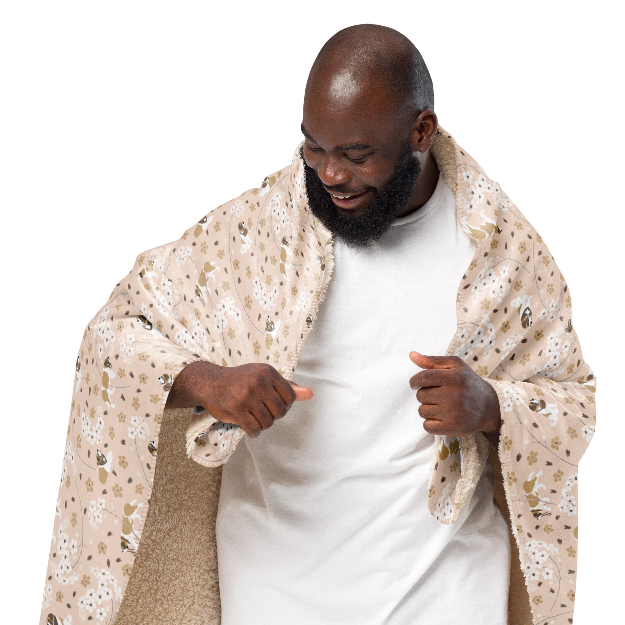 Forget Me Not St Bernard Sherpa Blanket - Lucy + Norman