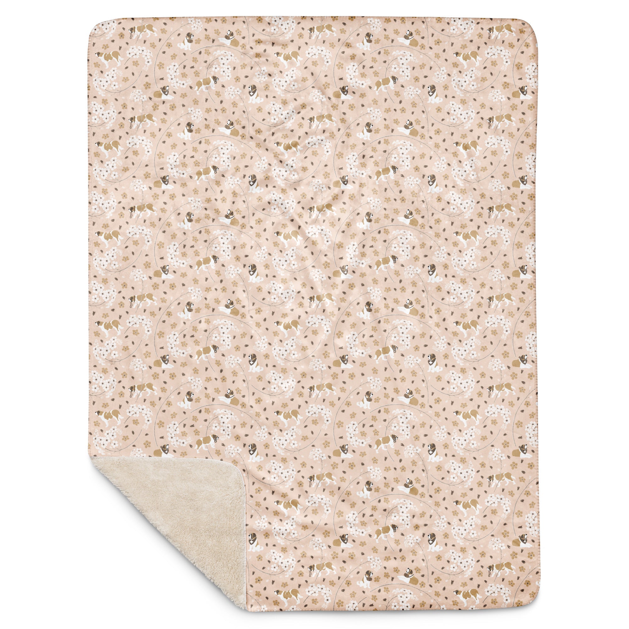 Forget Me Not St Bernard Sherpa Blanket - Lucy + Norman