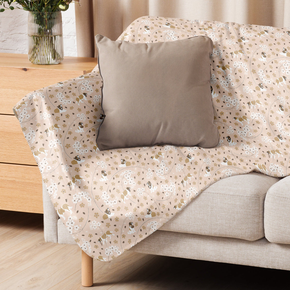 Forget Me Not St Bernard Sherpa Blanket - Lucy + Norman