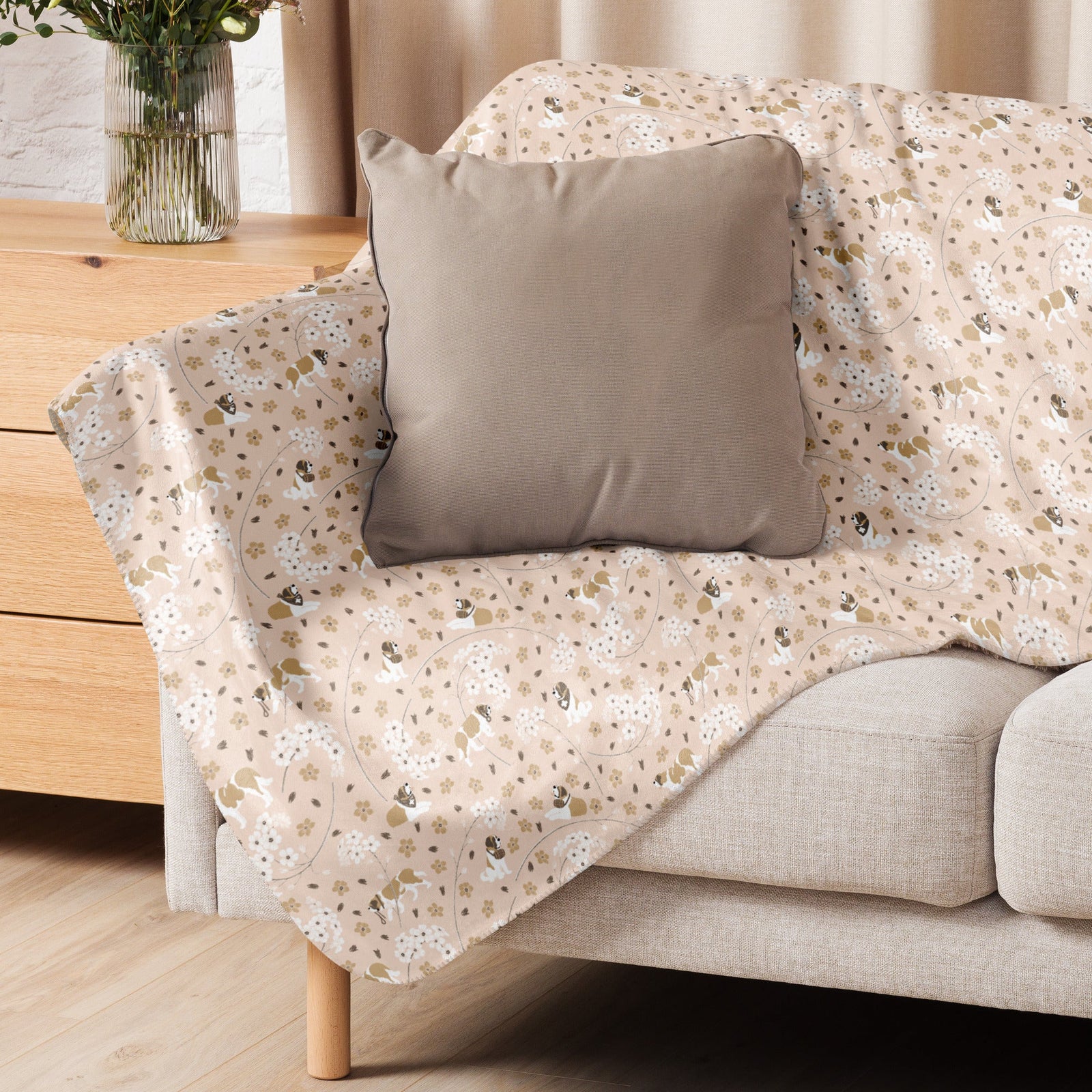 Forget Me Not St Bernard Sherpa Blanket - Lucy + Norman